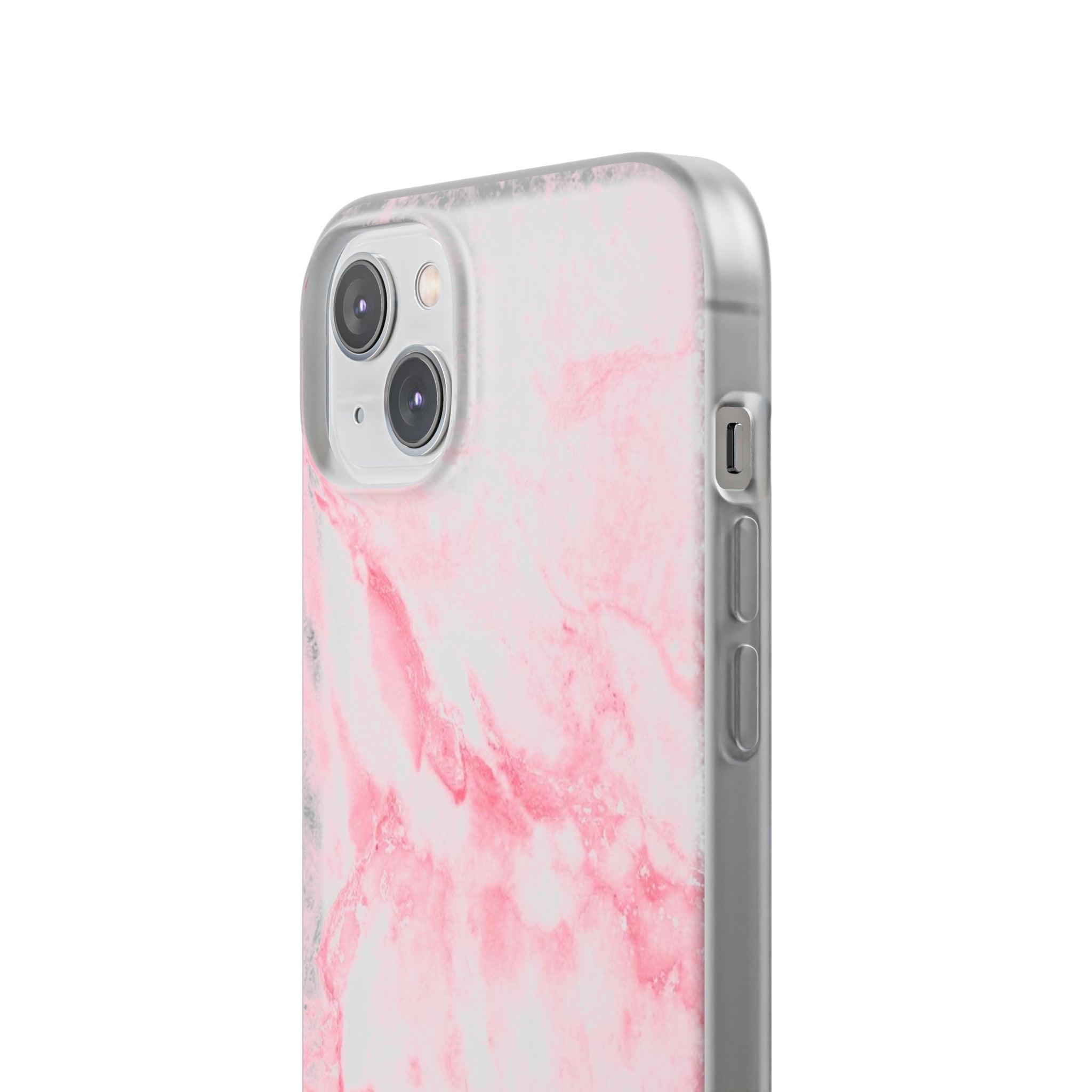 White Pink Marble Slim - PrettyKase