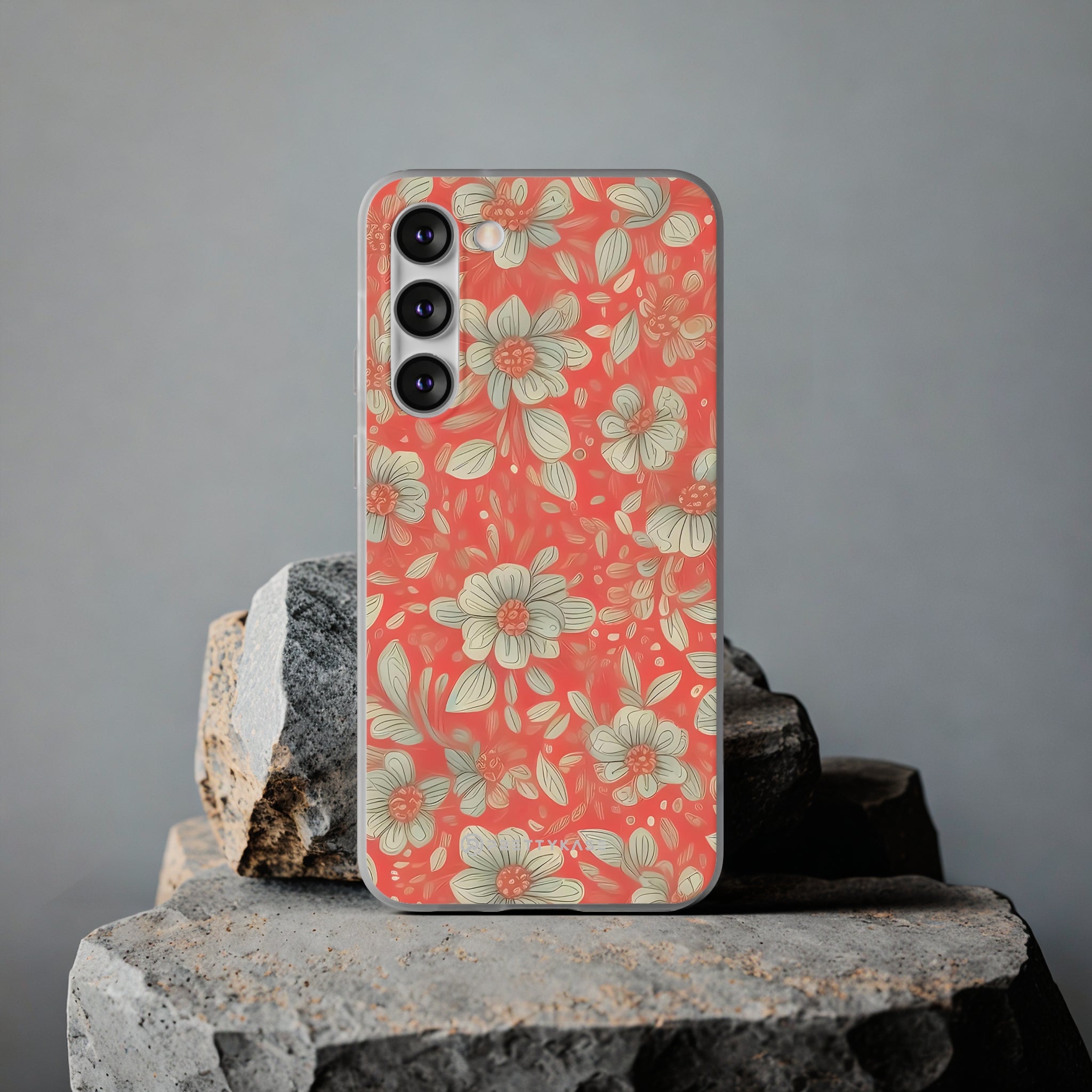 Red Orange Floral Slim