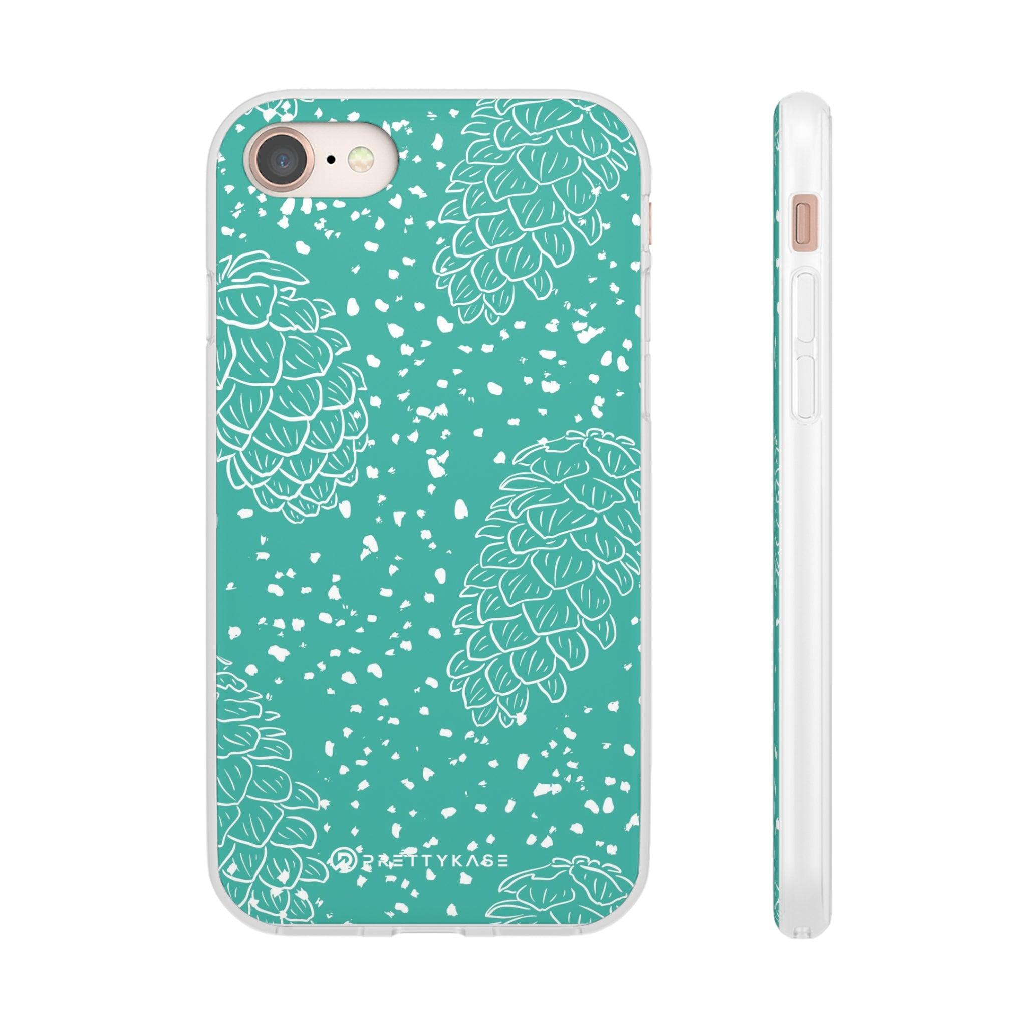 Teal Pinecones Slim - PrettyKase