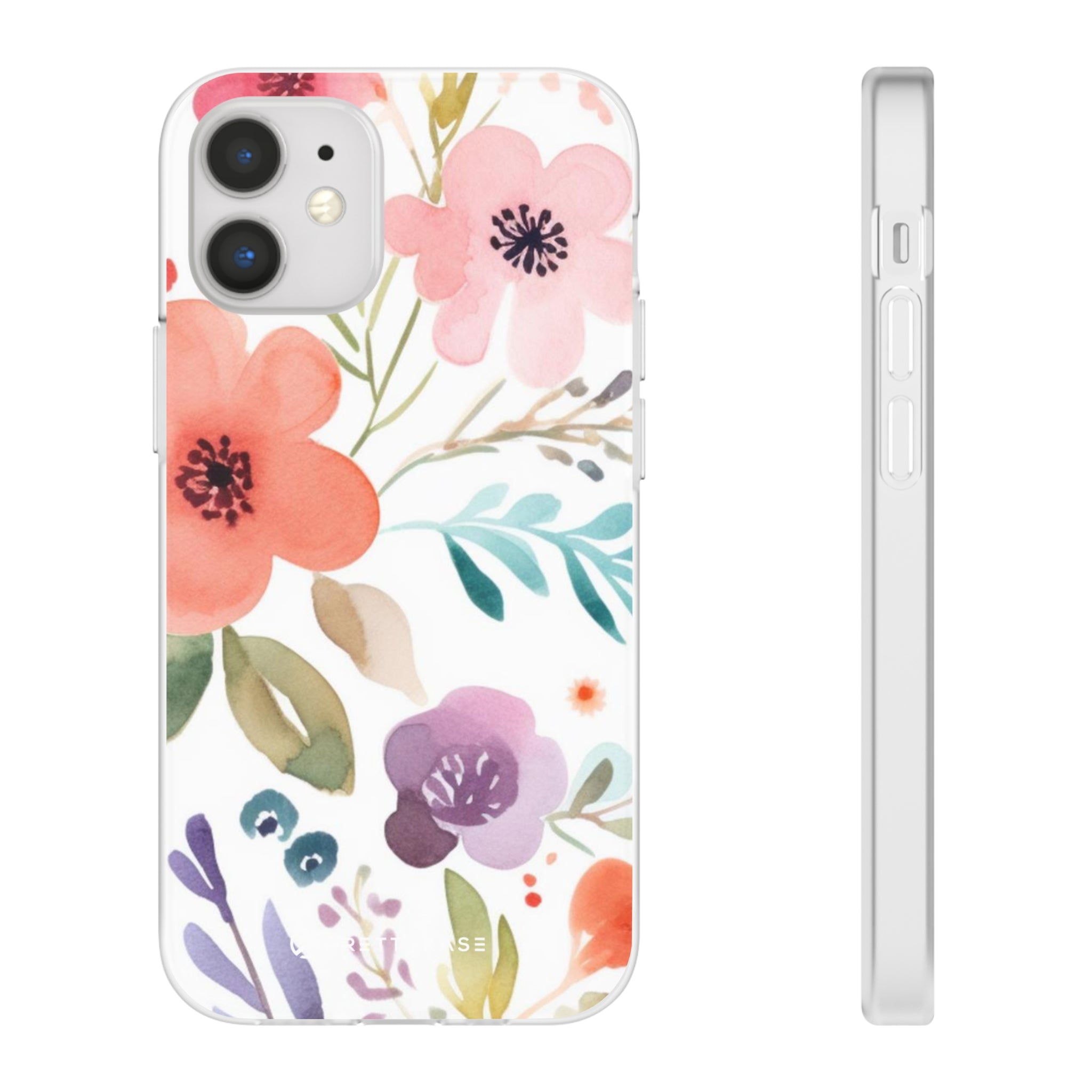 Motif de fleurs bleu rose Slim