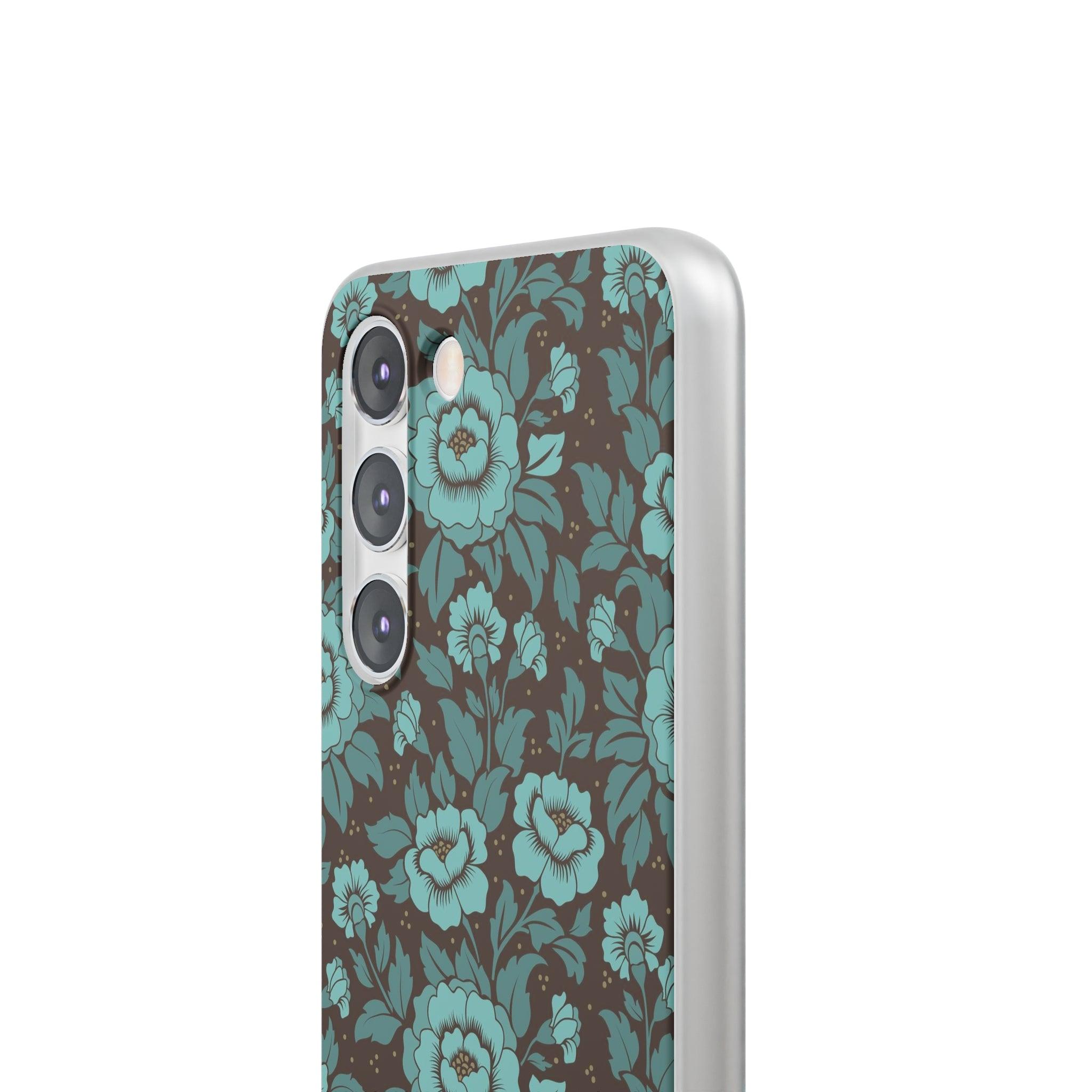 Turquoise floral Slim - PrettyKase