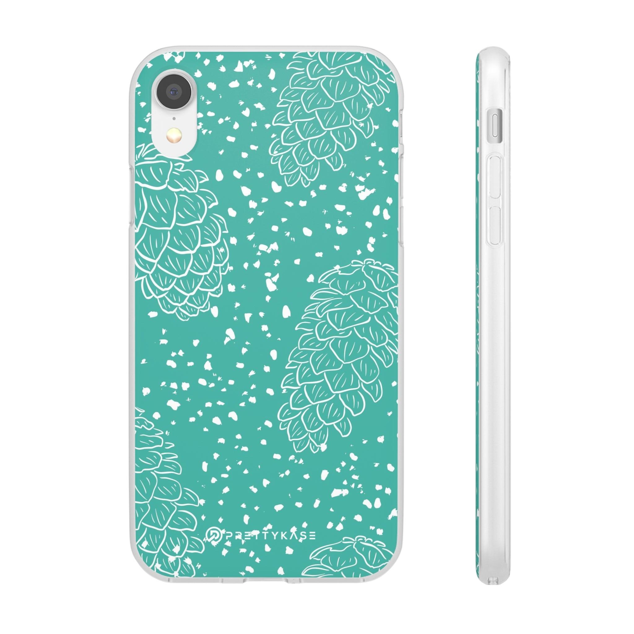 Teal Pinecones Slim - PrettyKase