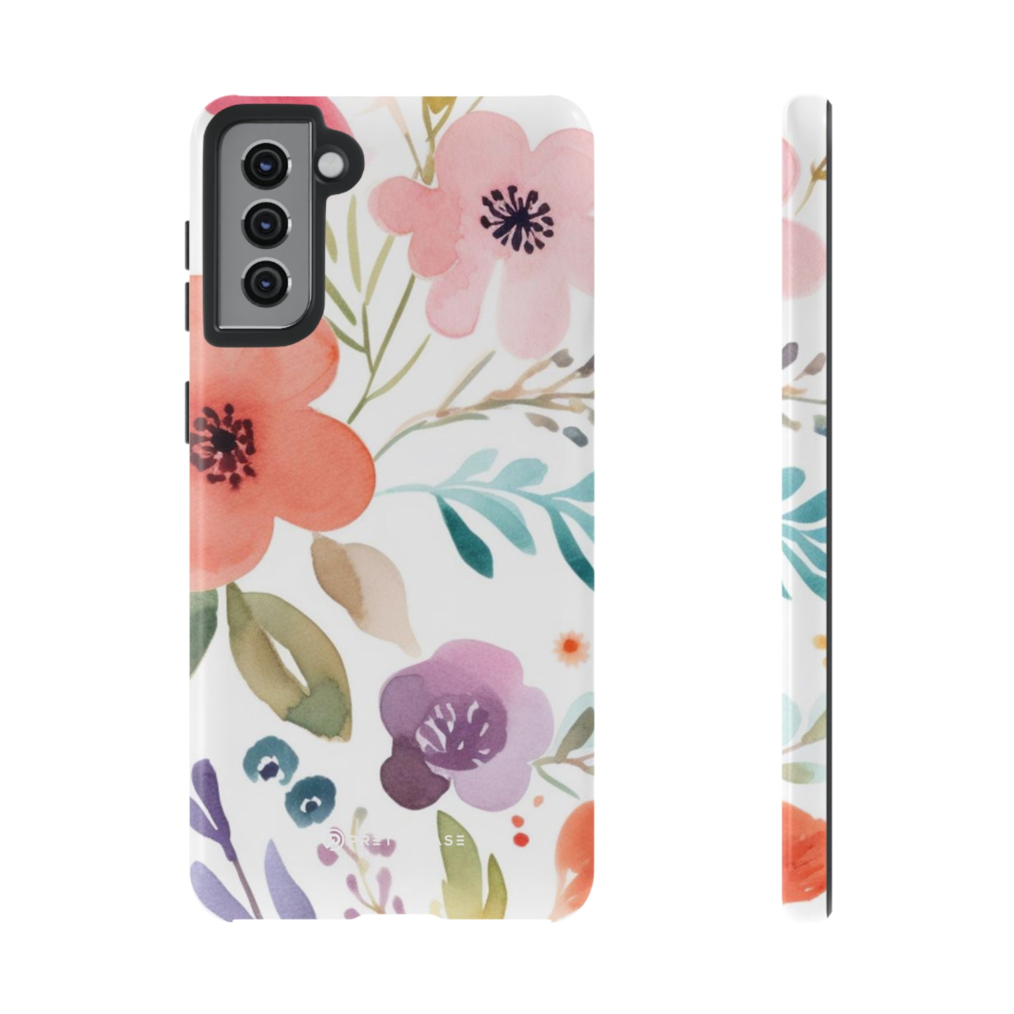 Motif de fleurs bleu rose