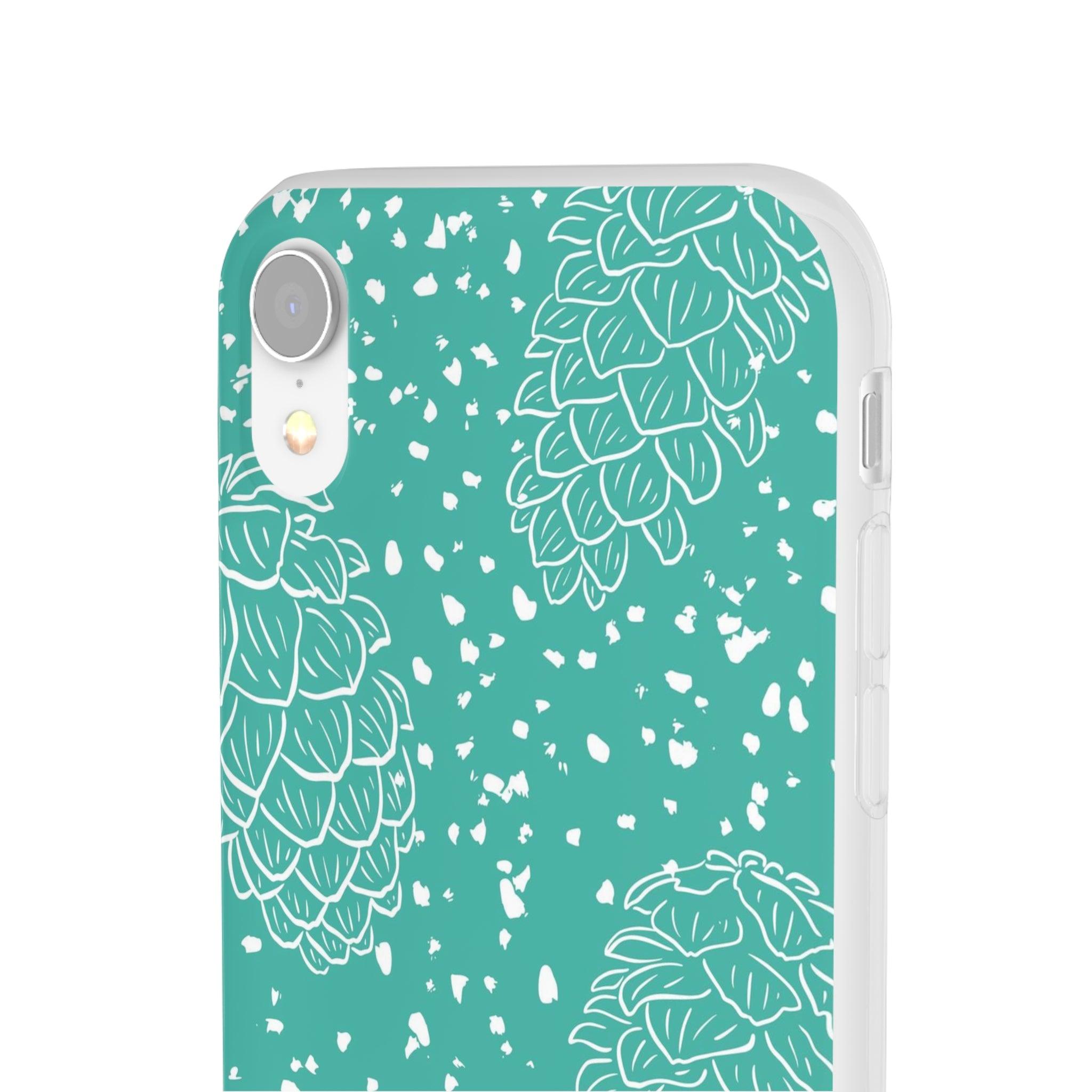 Teal Pinecones Slim - PrettyKase