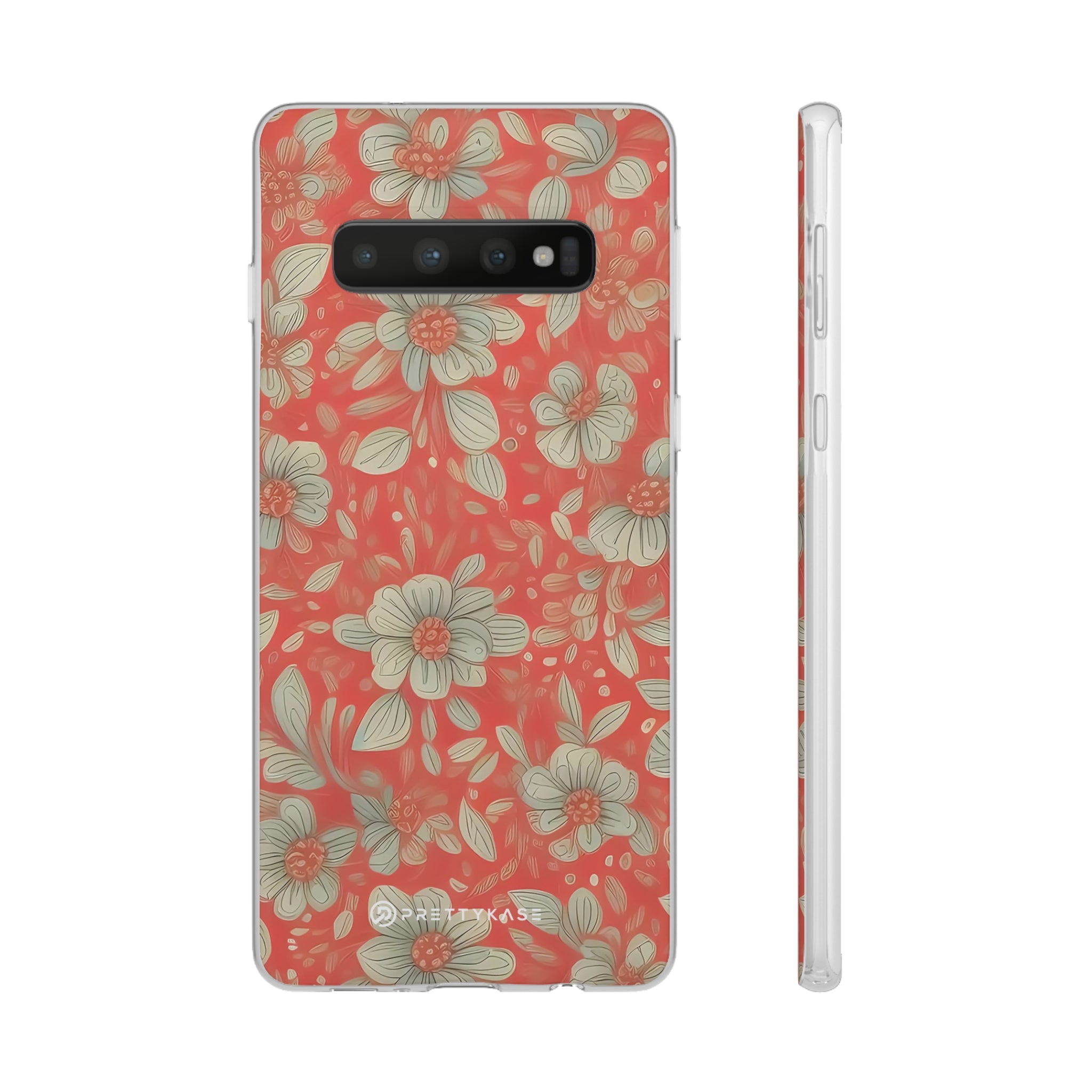 Red Orange Floral Slim