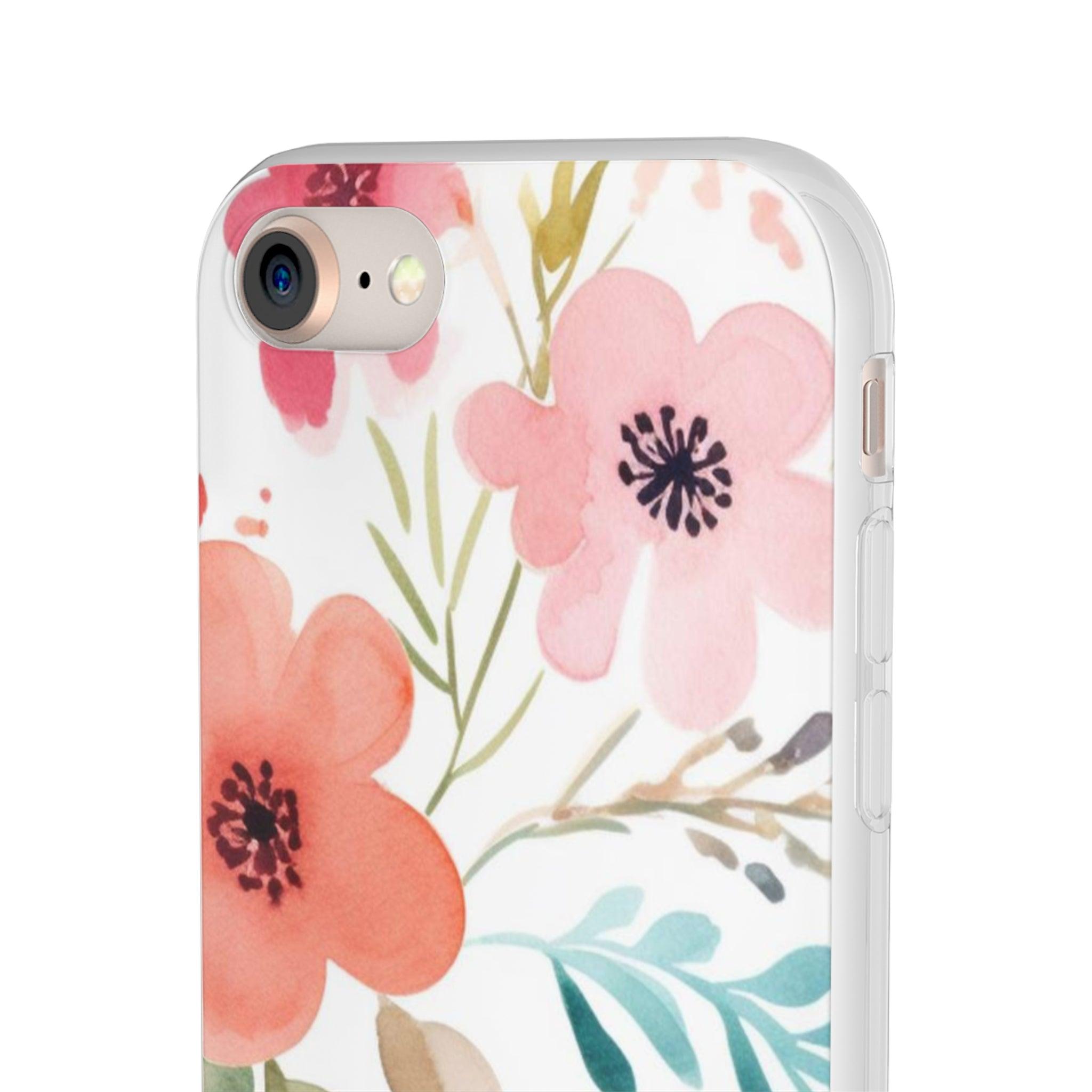 Pink Blue Flower Pattern Slim - PrettyKase