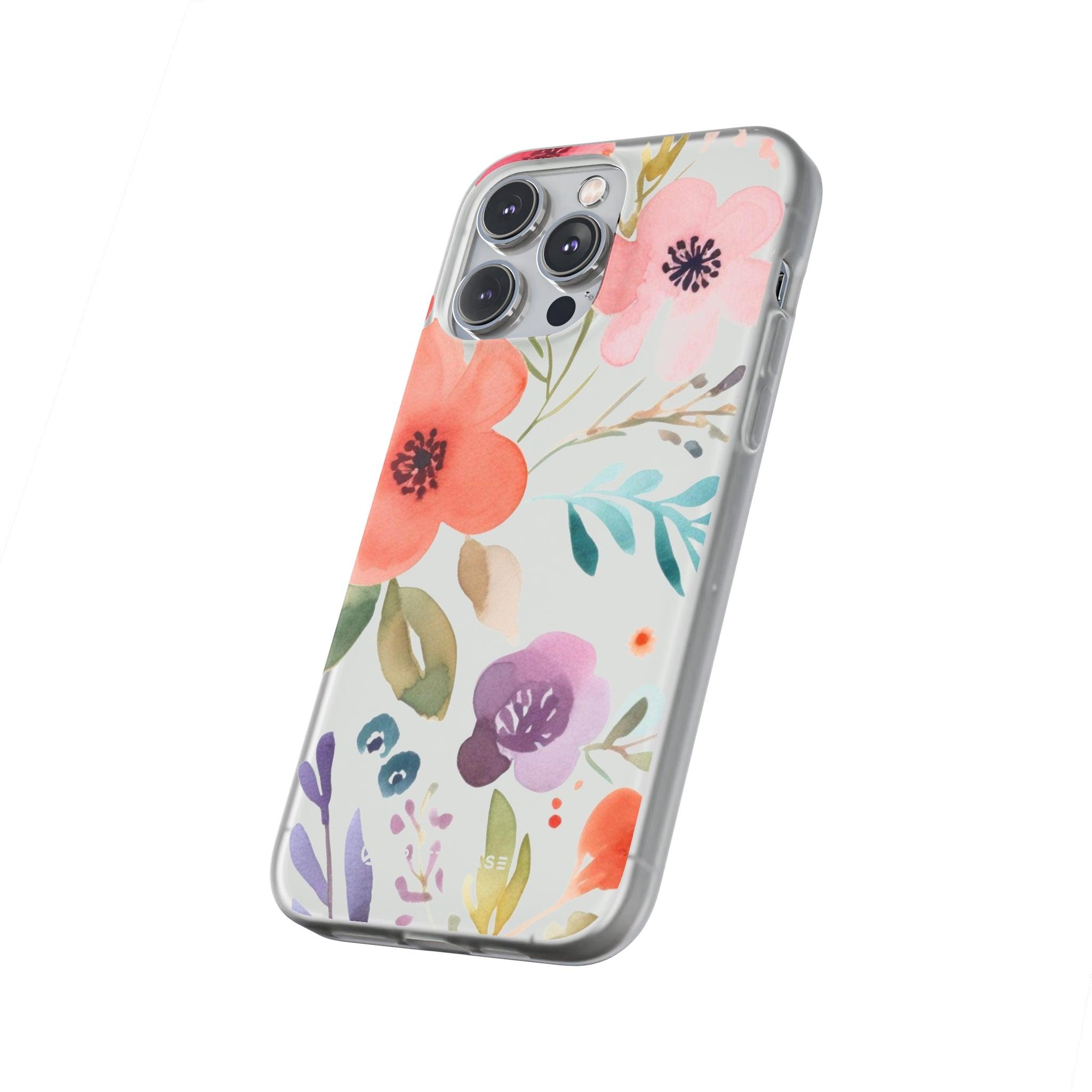 Pink Blue Flower Pattern Slim - PrettyKase