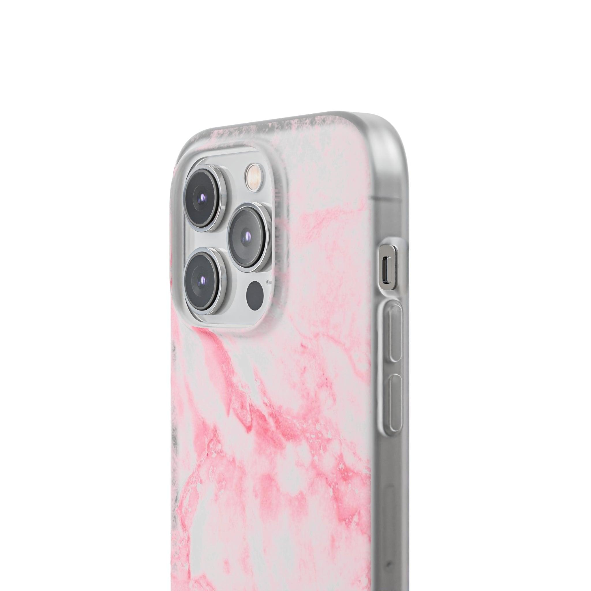 White Pink Marble Slim - PrettyKase