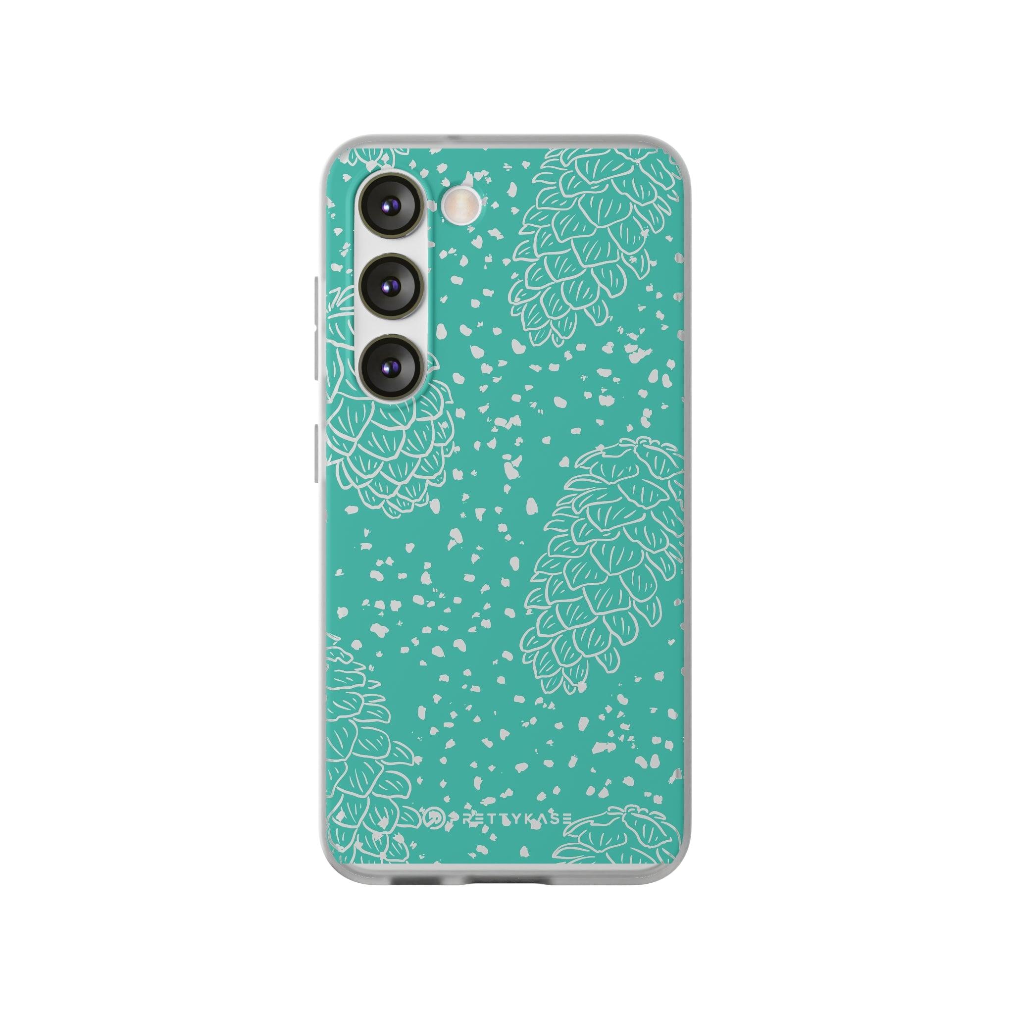 Teal Pinecones Slim - PrettyKase