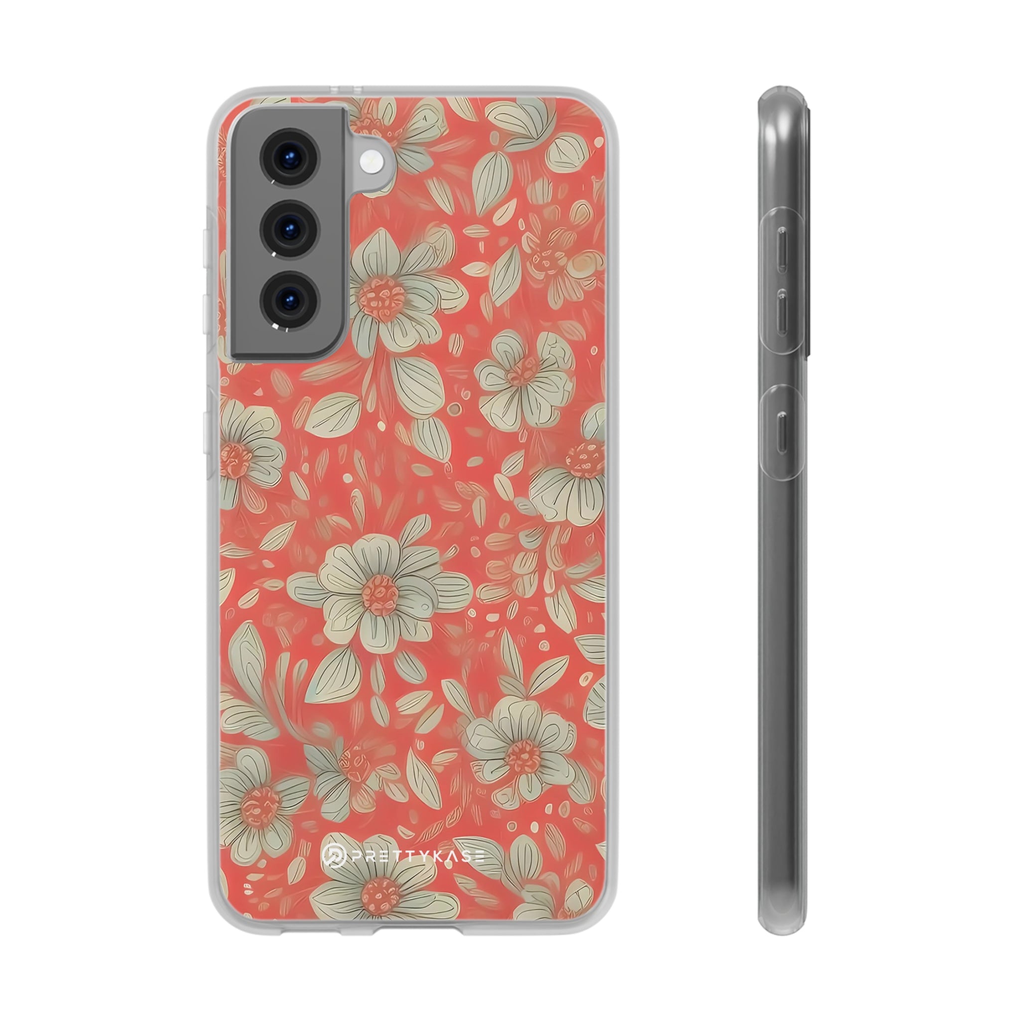 Red Orange Floral Slim