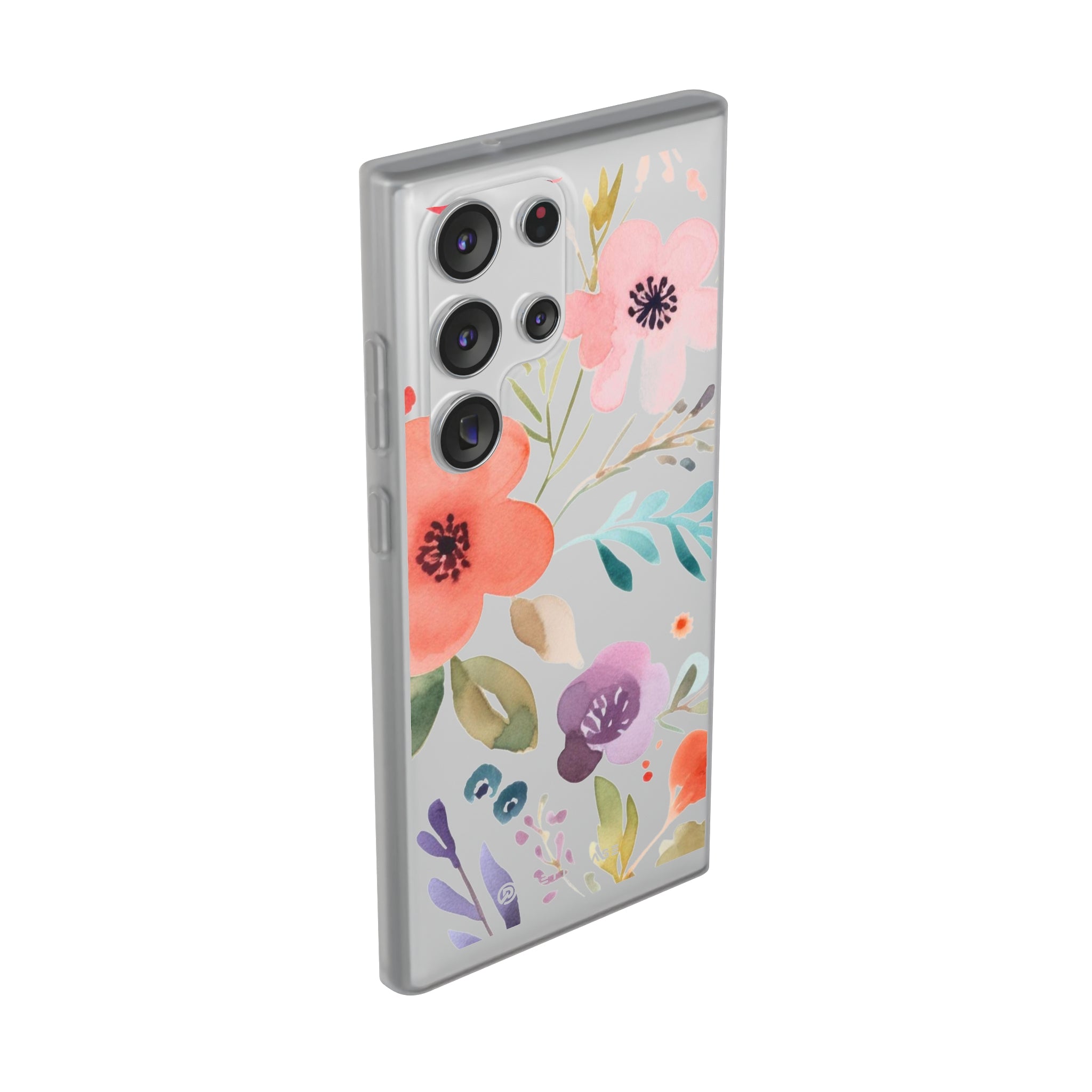 Motif de fleurs bleu rose Slim