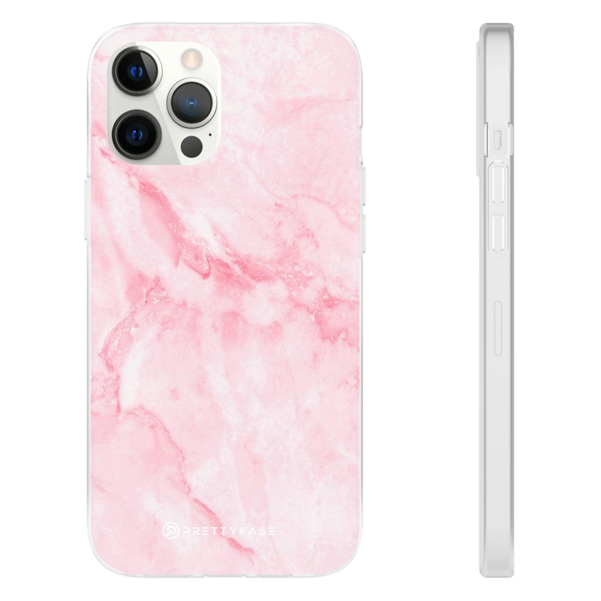 White Pink Marble Slim - PrettyKase