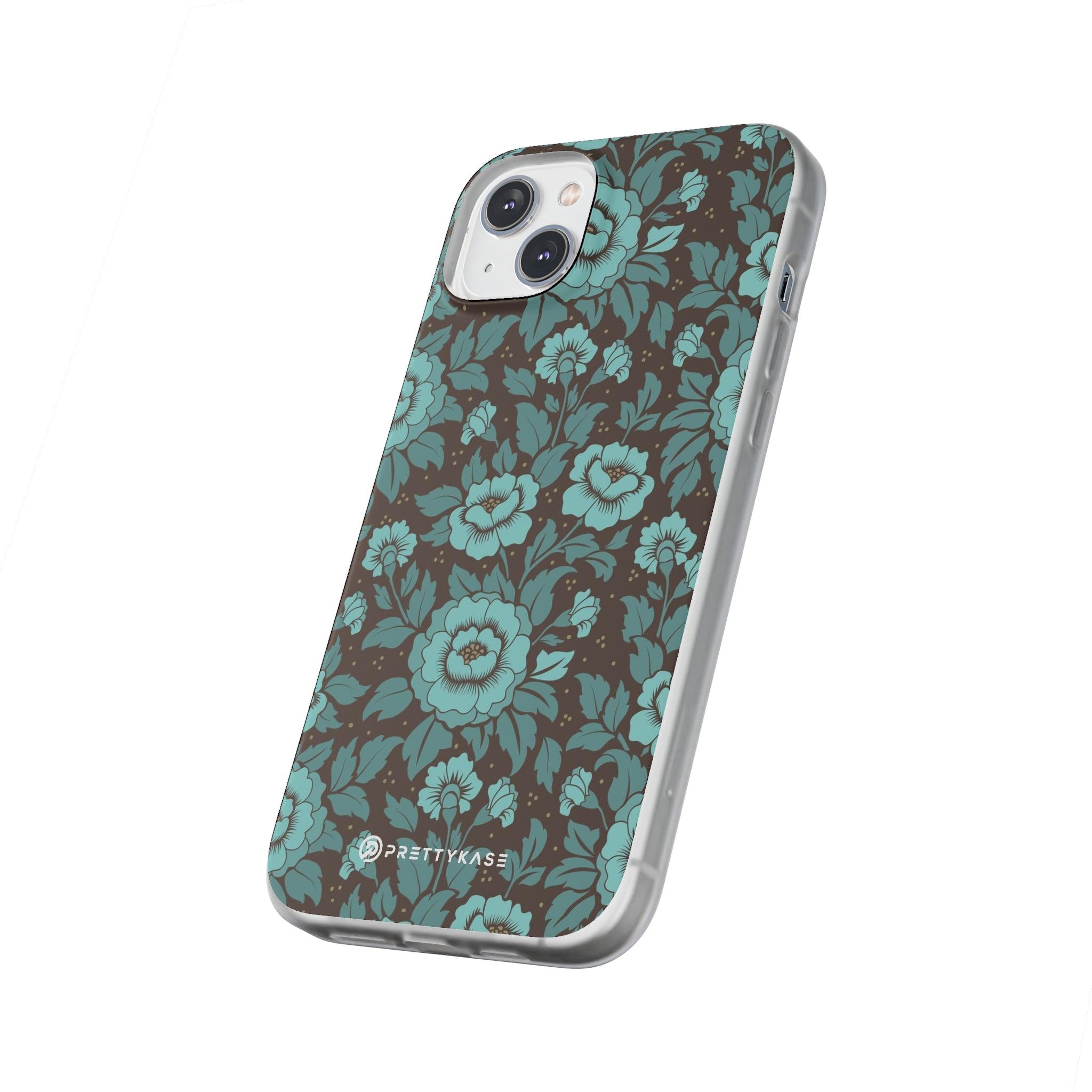 Turquoise floral Slim - PrettyKase