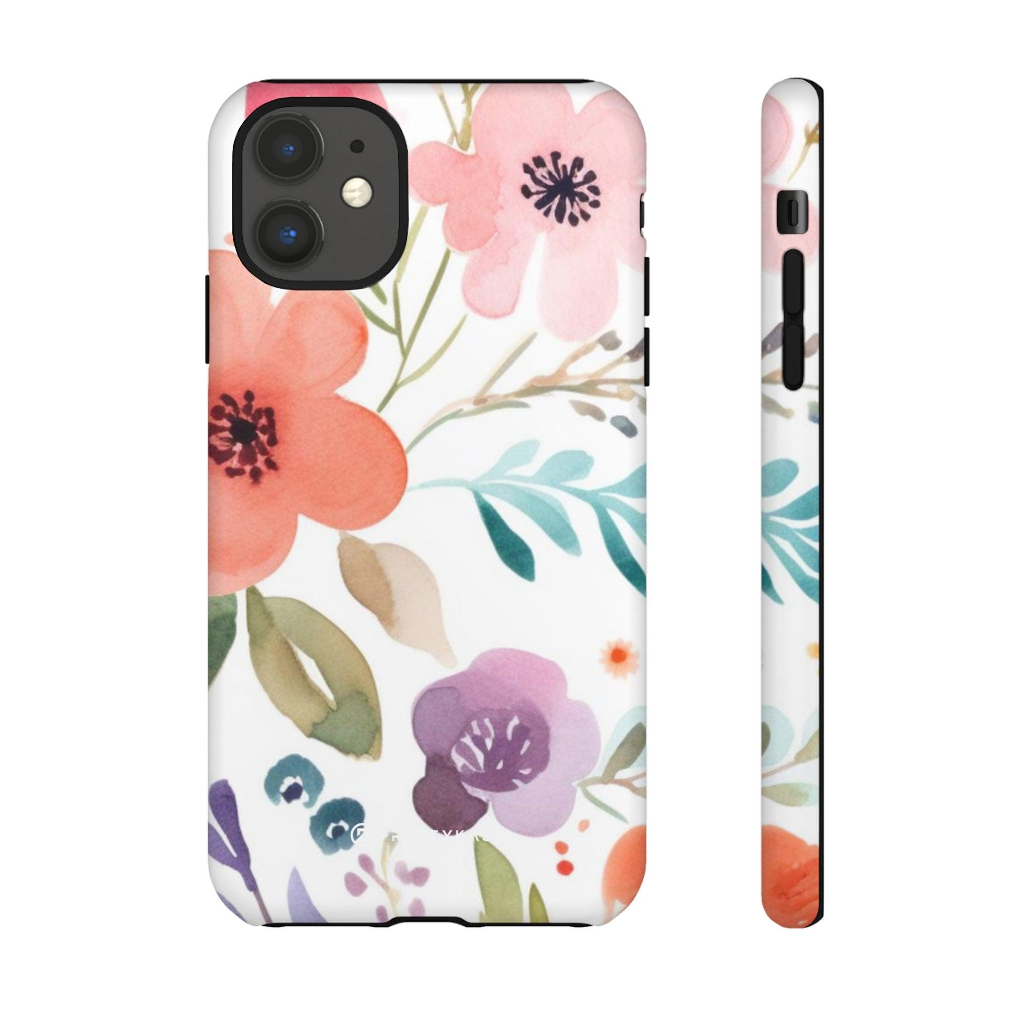 Pink Blue Flower Pattern - PrettyKase