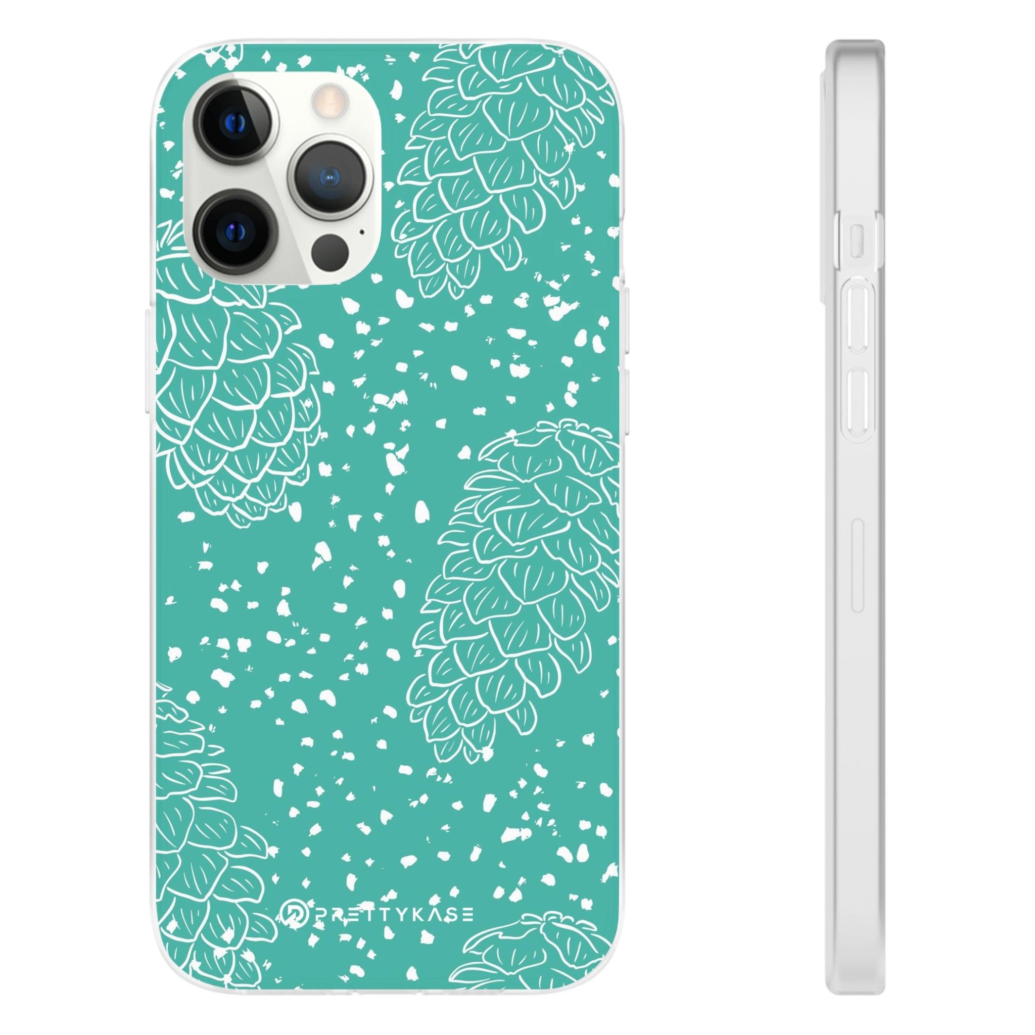 Teal Pinecones Slim - PrettyKase