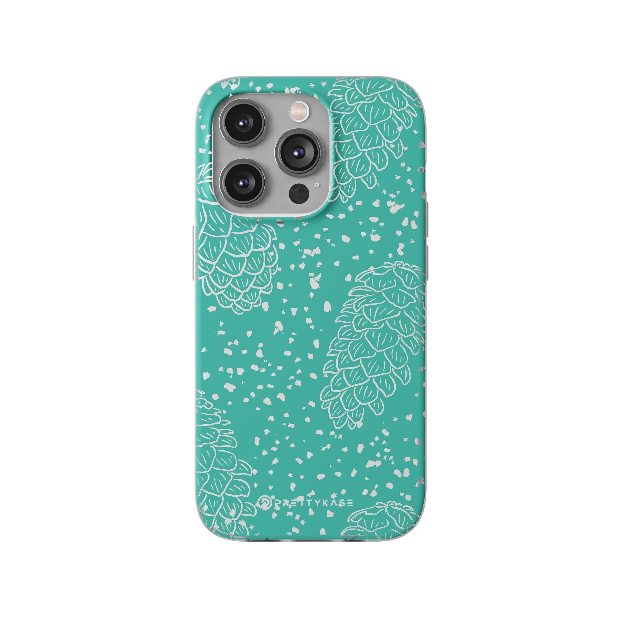 Teal Pinecones Slim - PrettyKase