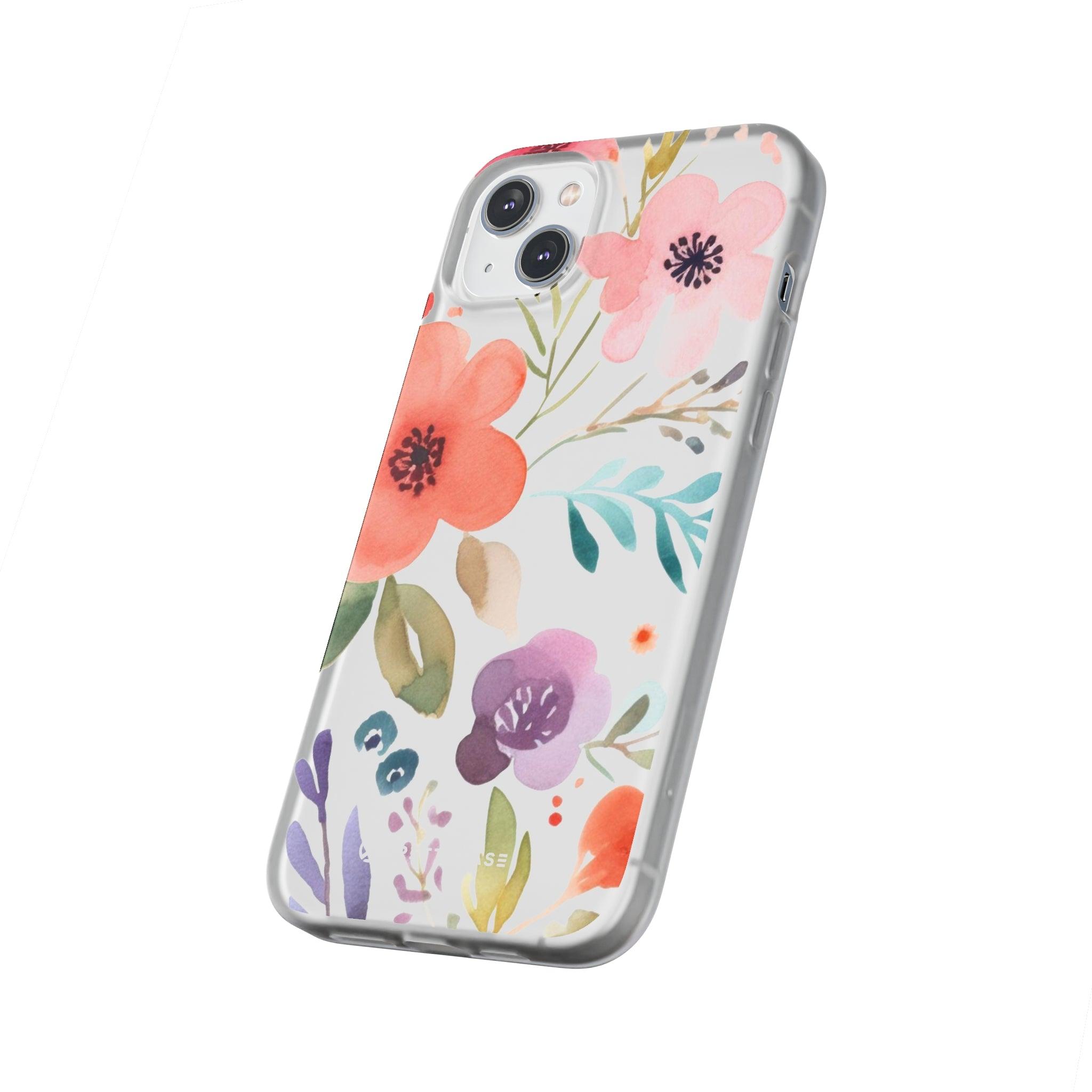 Pink Blue Flower Pattern Slim - PrettyKase