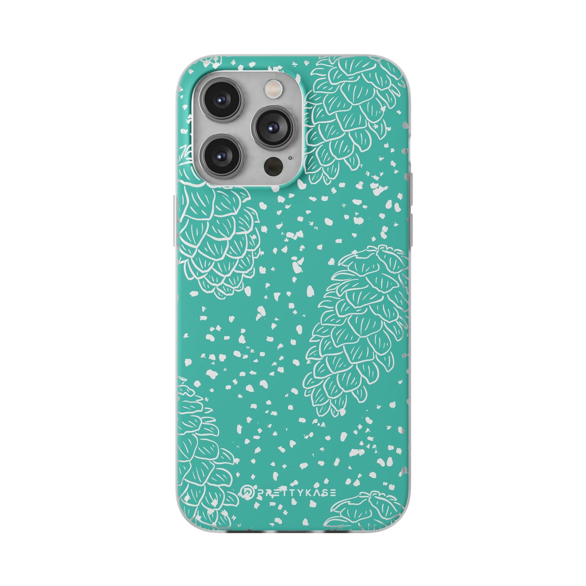 Teal Pinecones Slim - PrettyKase