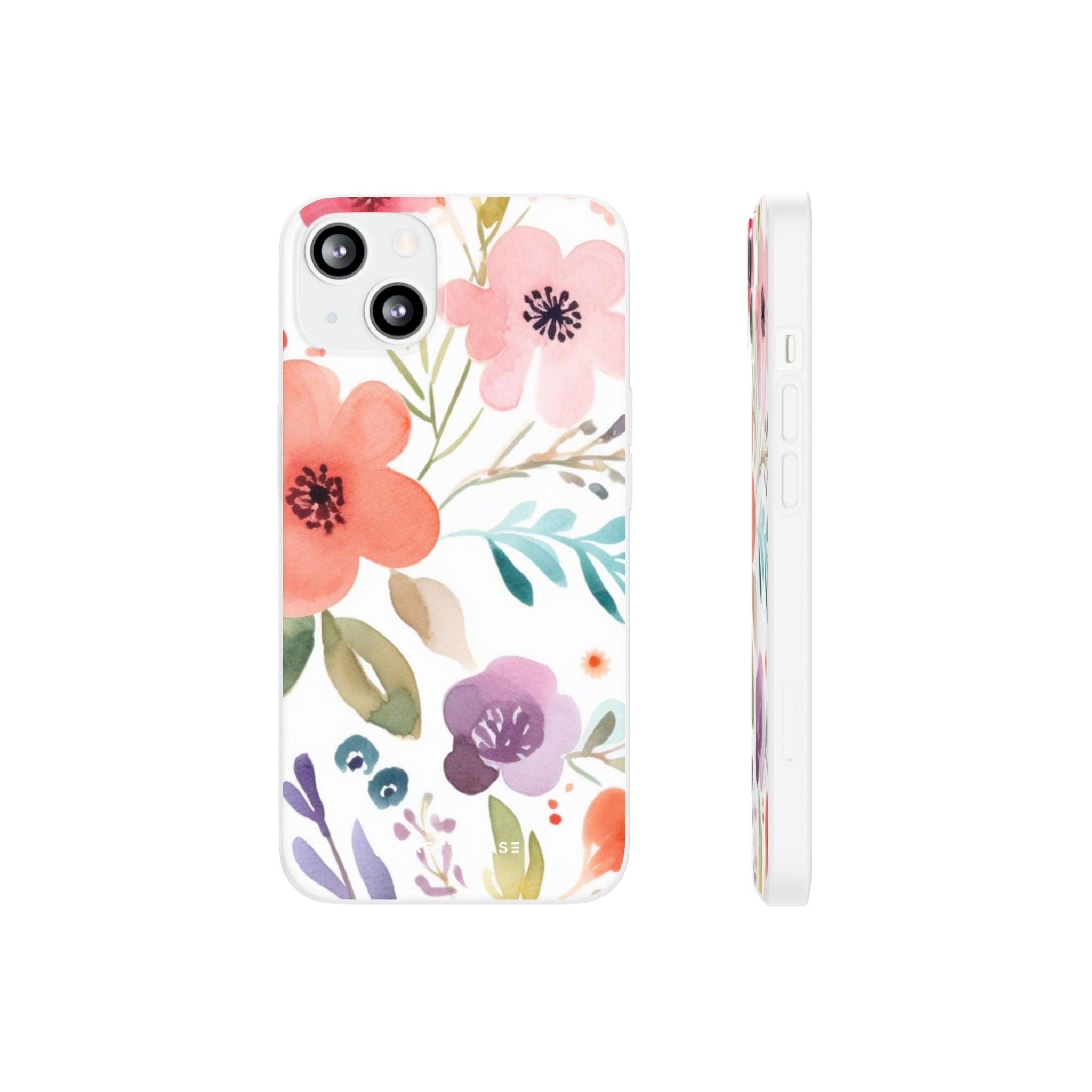 Pink Blue Flower Pattern Slim - PrettyKase