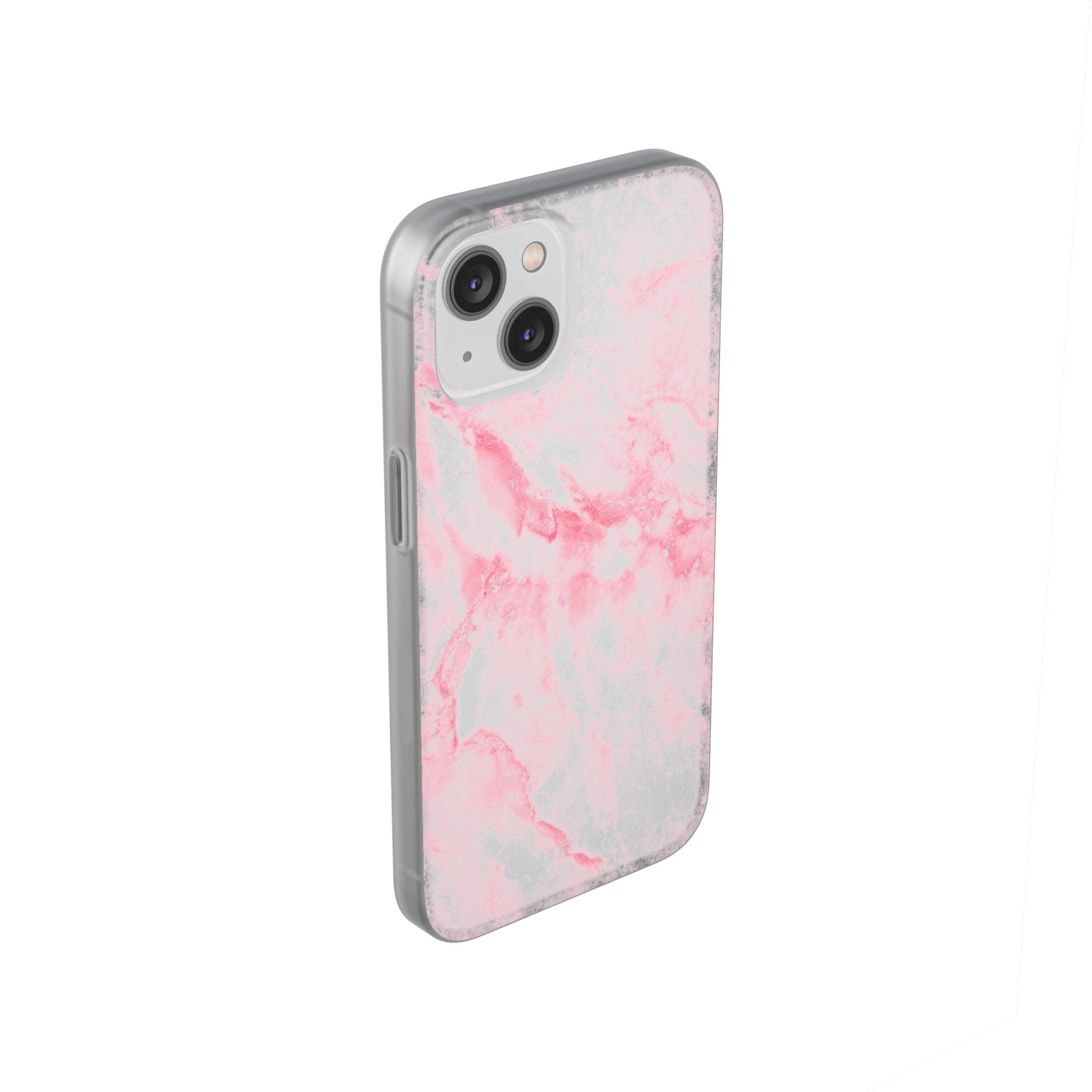 White Pink Marble Slim - PrettyKase