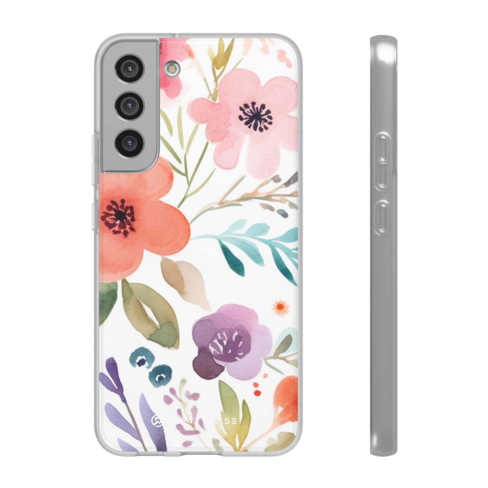 Motif de fleurs bleu rose Slim