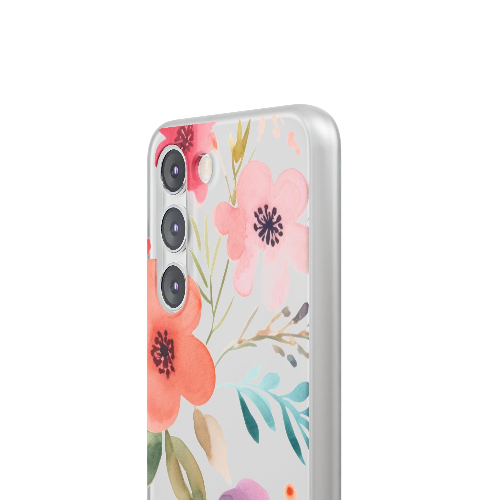 Motif de fleurs bleu rose Slim