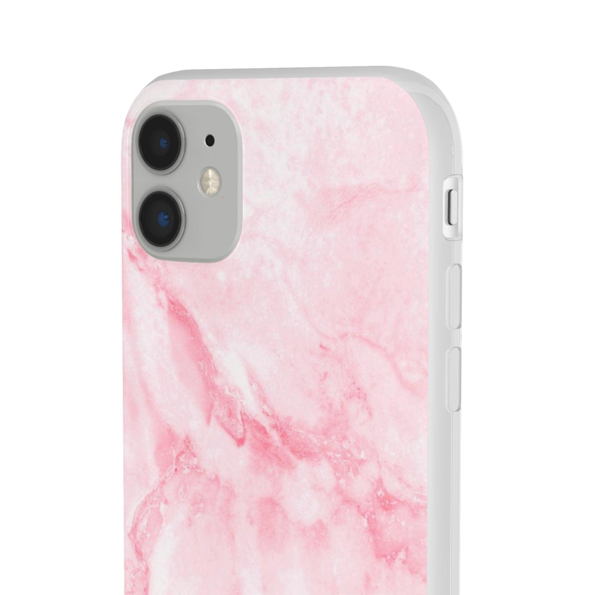 White Pink Marble Slim - PrettyKase