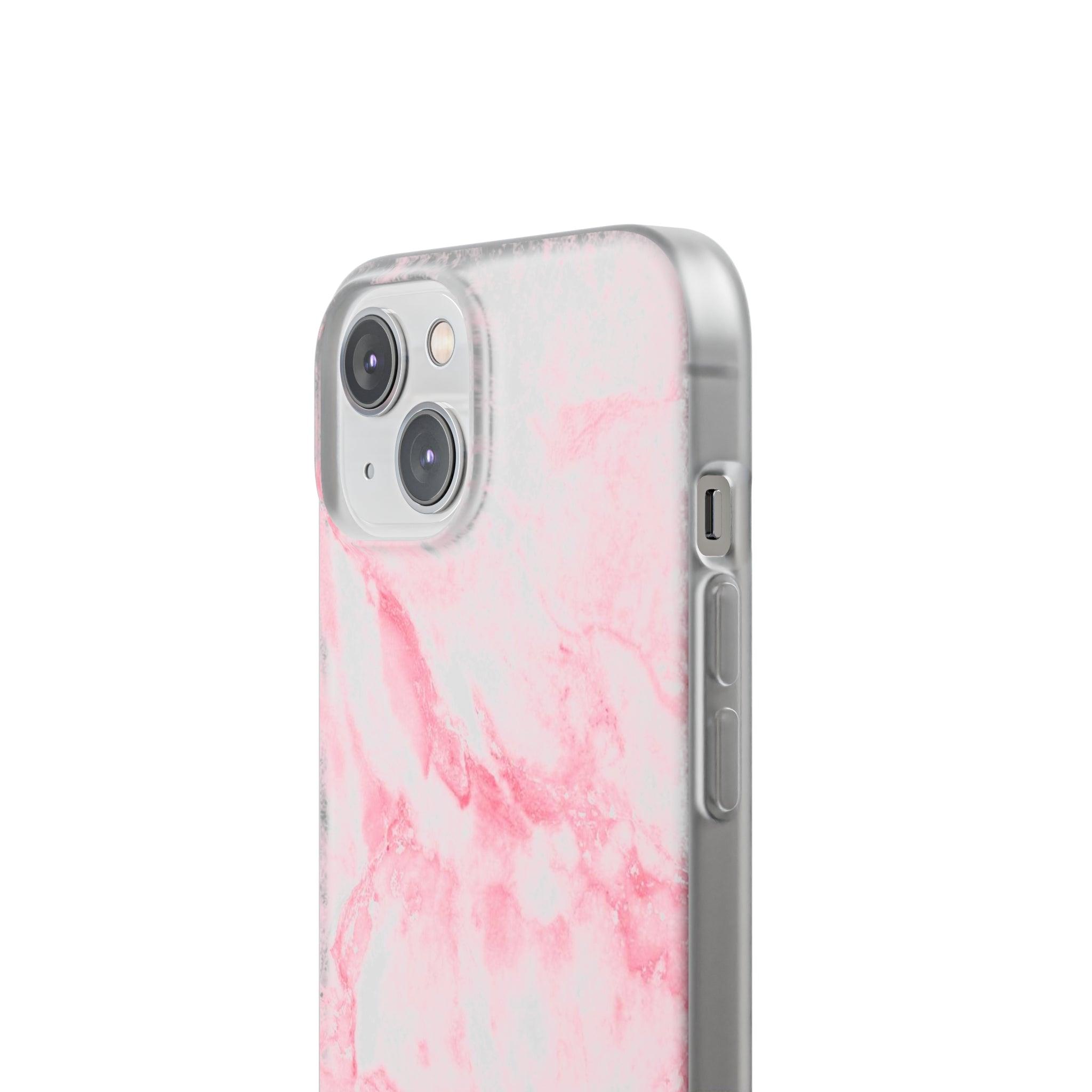 White Pink Marble Slim - PrettyKase