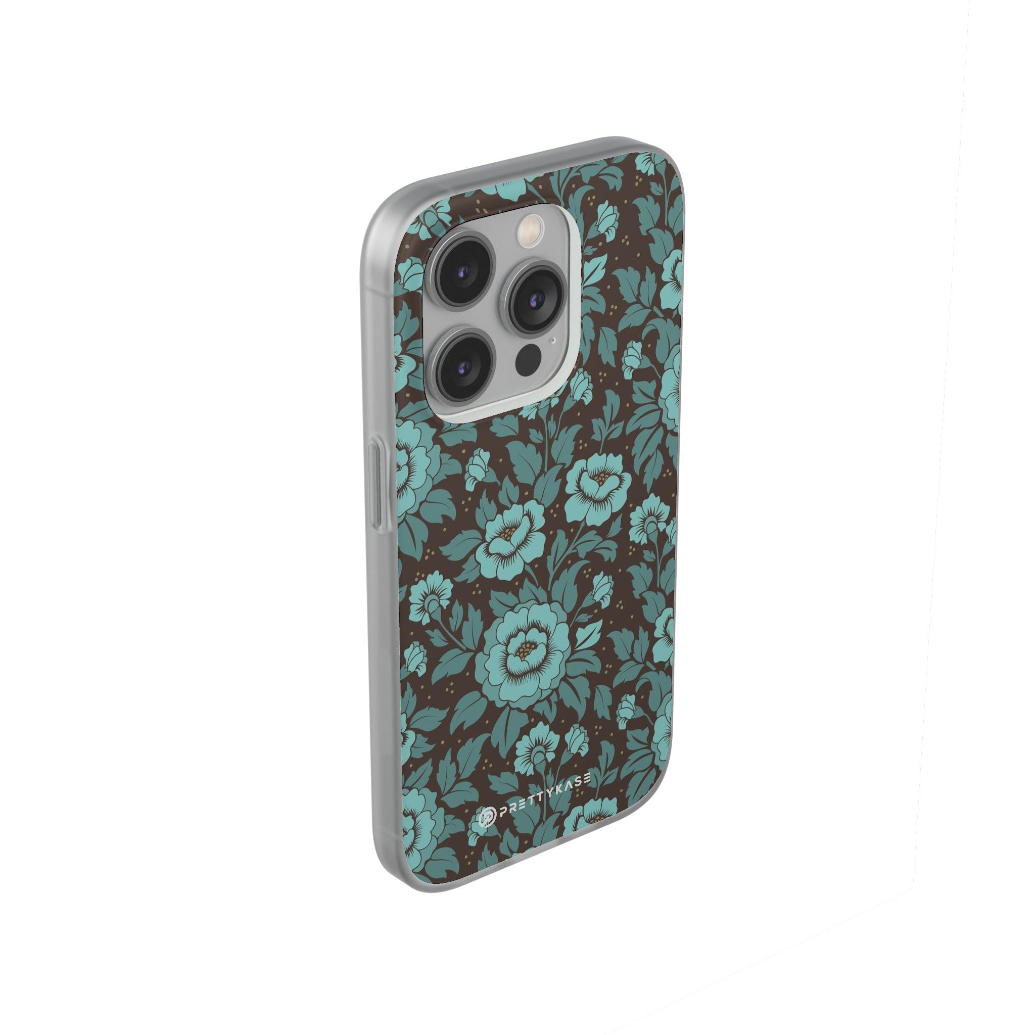 Turquoise floral Slim - PrettyKase