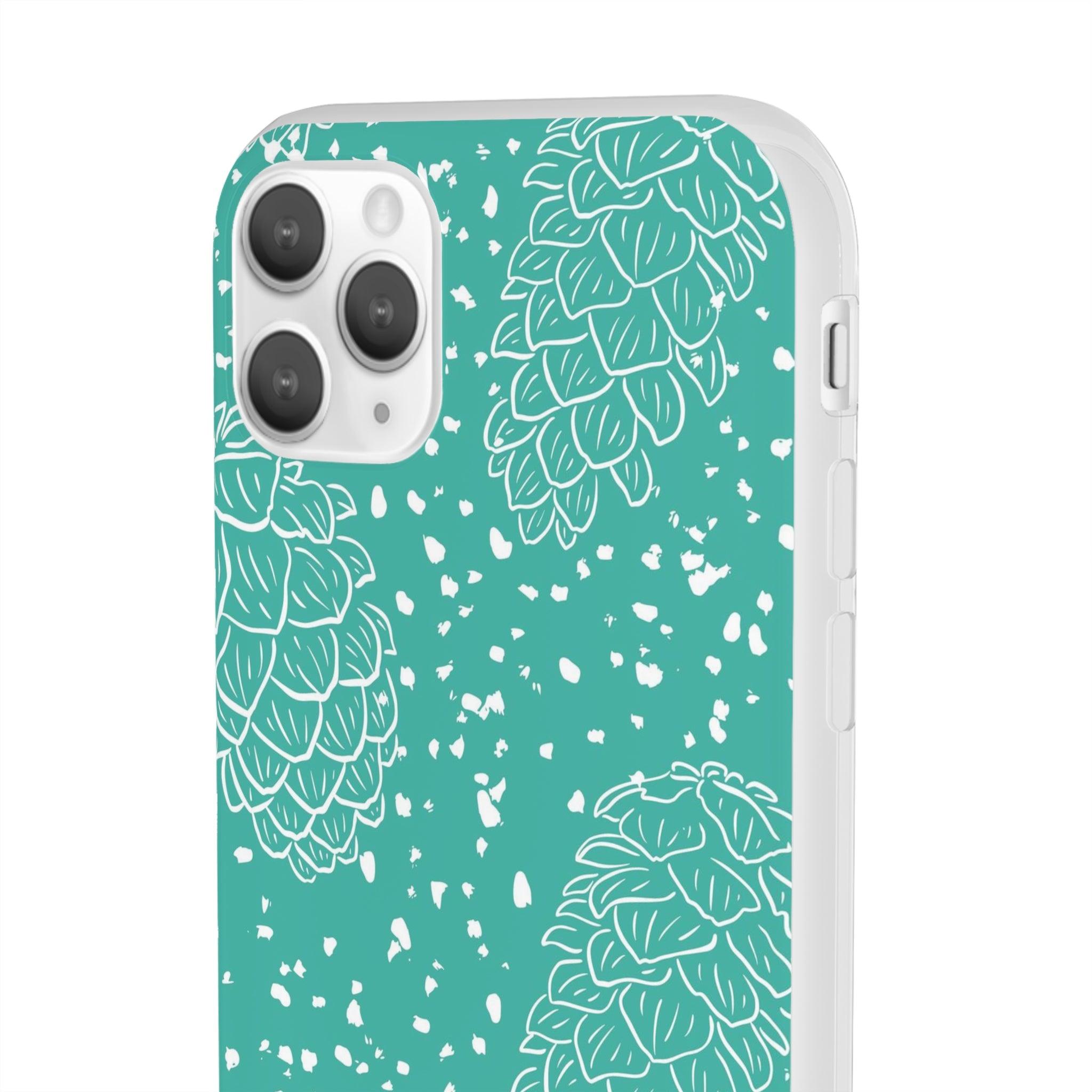 Teal Pinecones Slim - PrettyKase