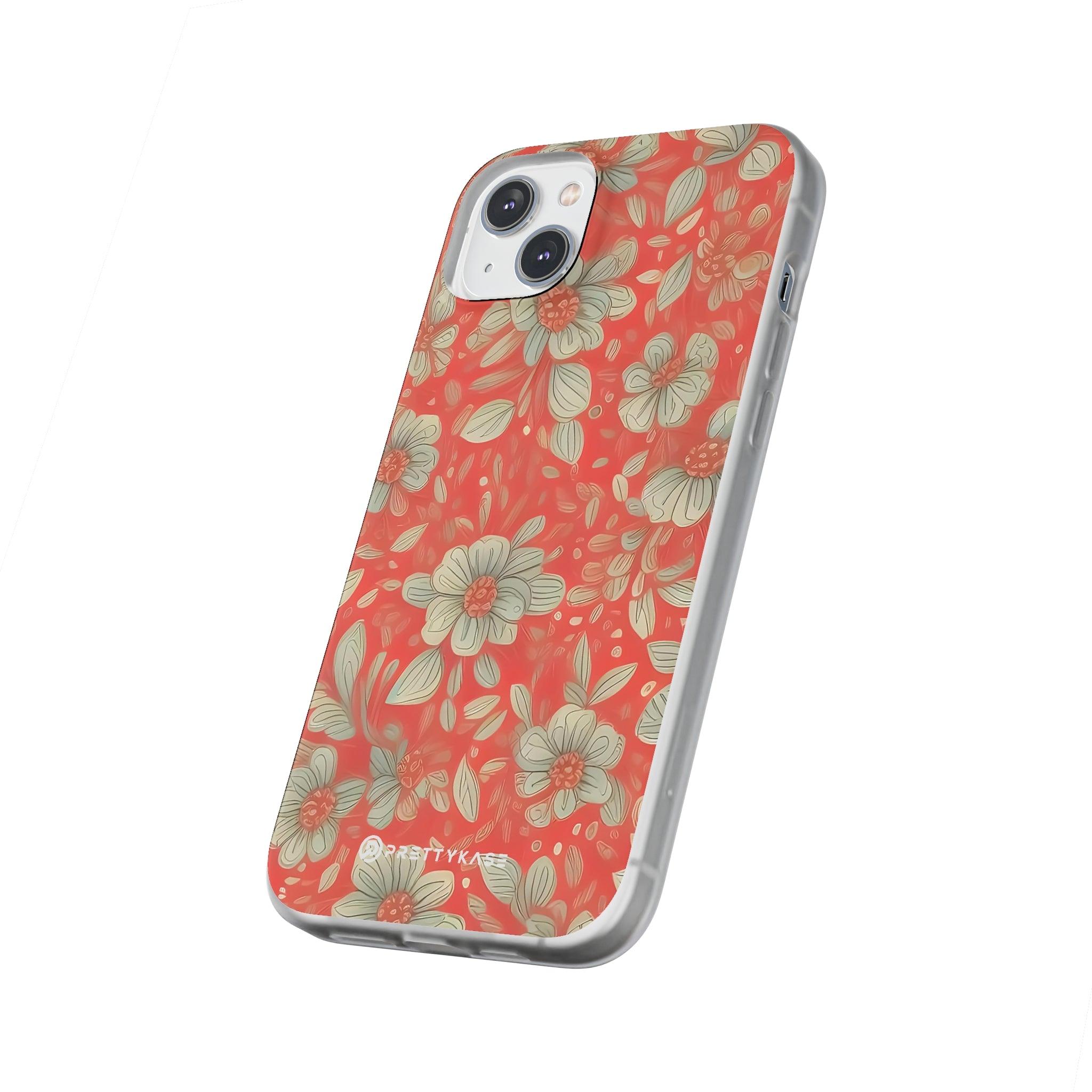 Red Orange Floral Slim - PrettyKase