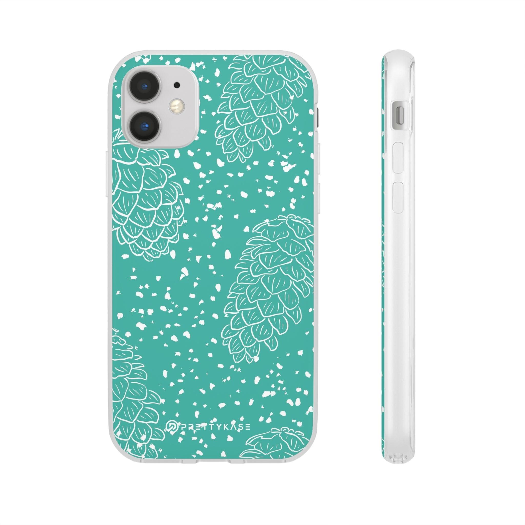 Teal Pinecones Slim - PrettyKase