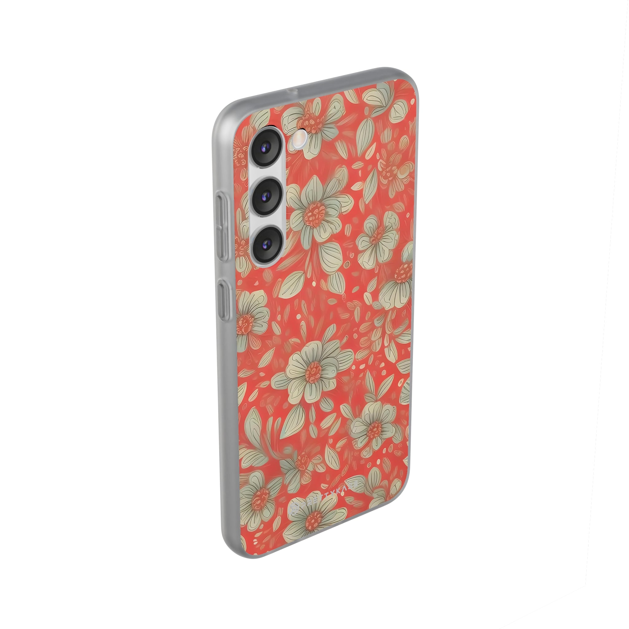 Red Orange Floral Slim