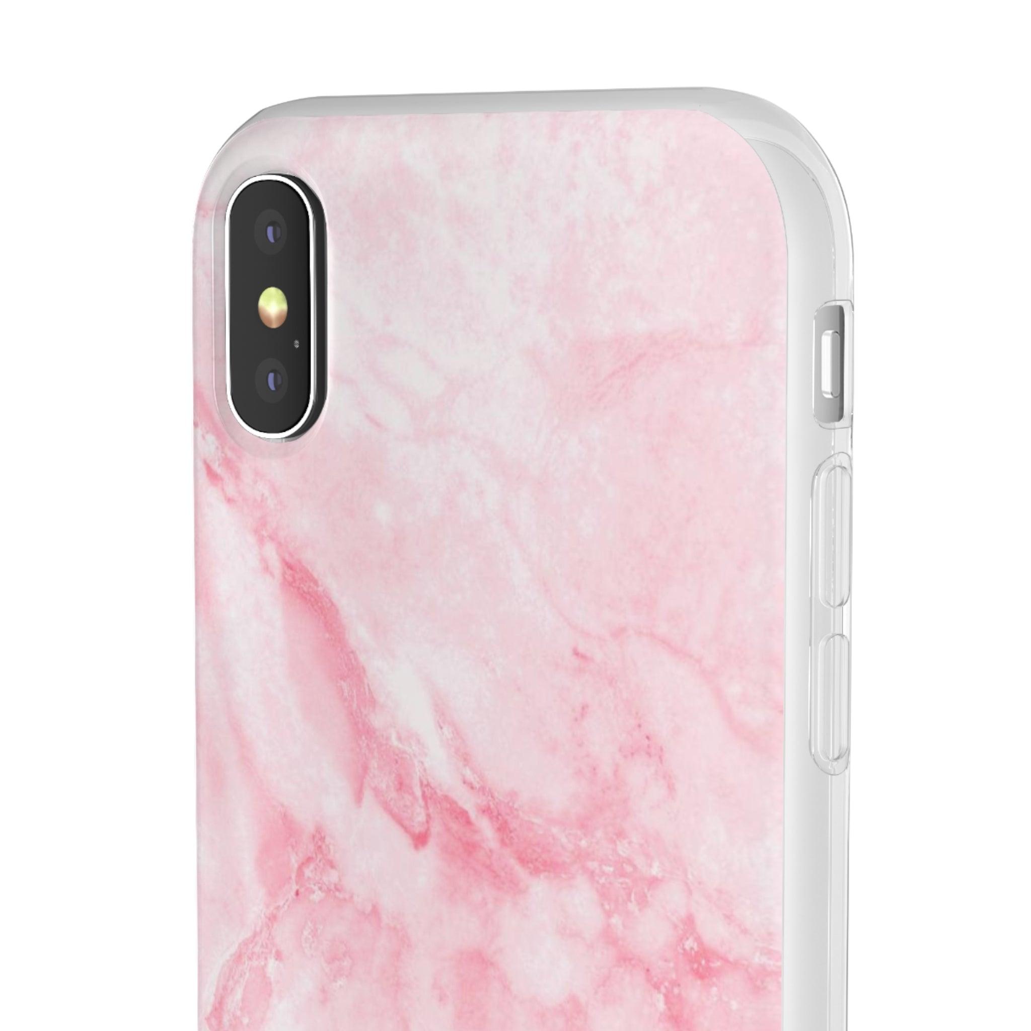 White Pink Marble Slim - PrettyKase