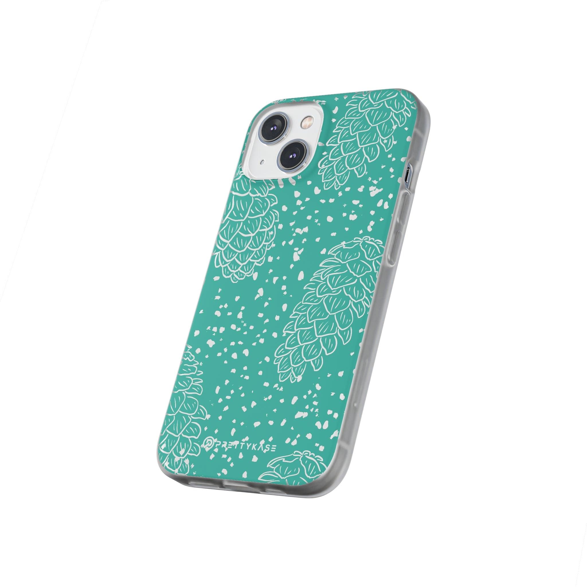 Teal Pinecones Slim - PrettyKase