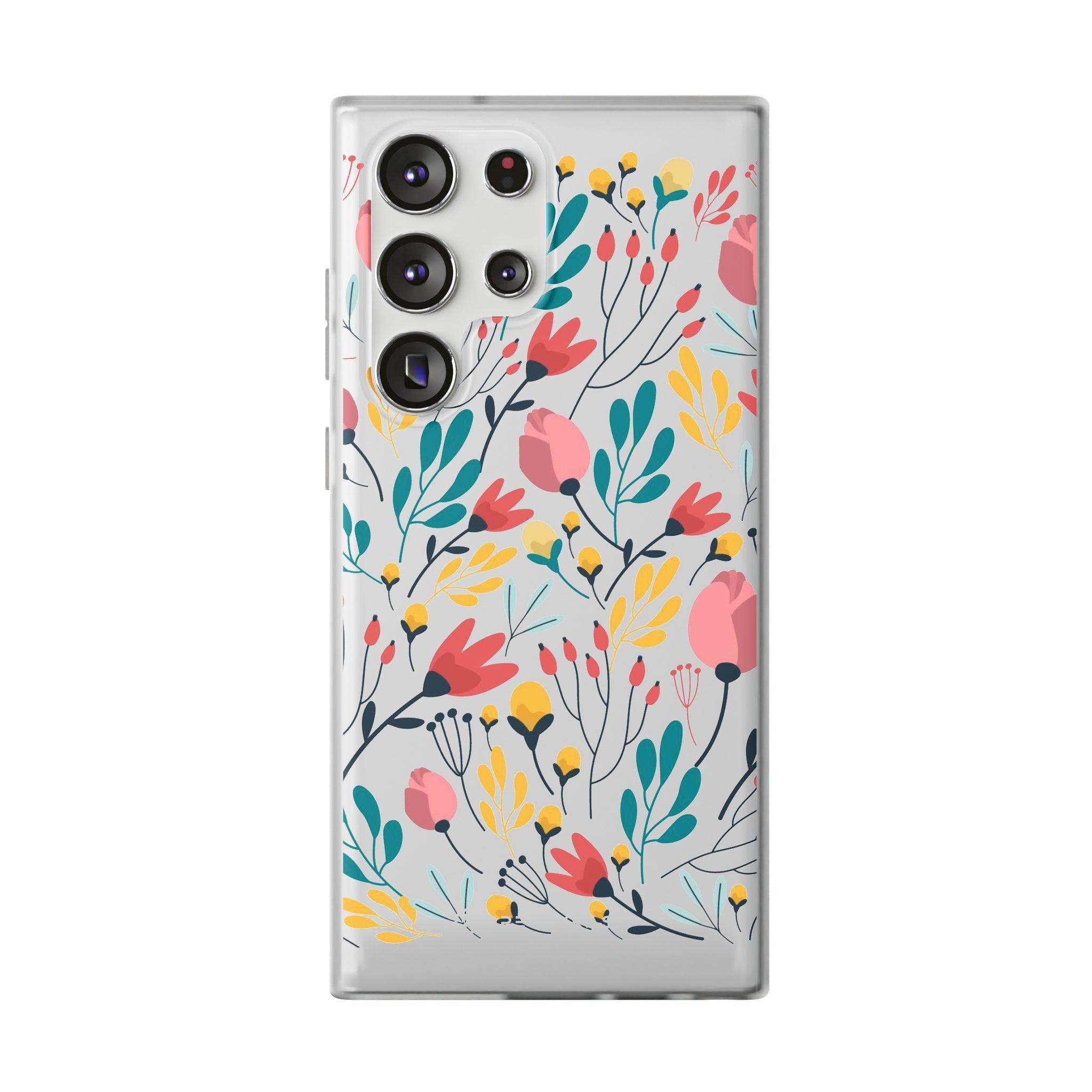 White Colorfull Flower Slim - PrettyKase