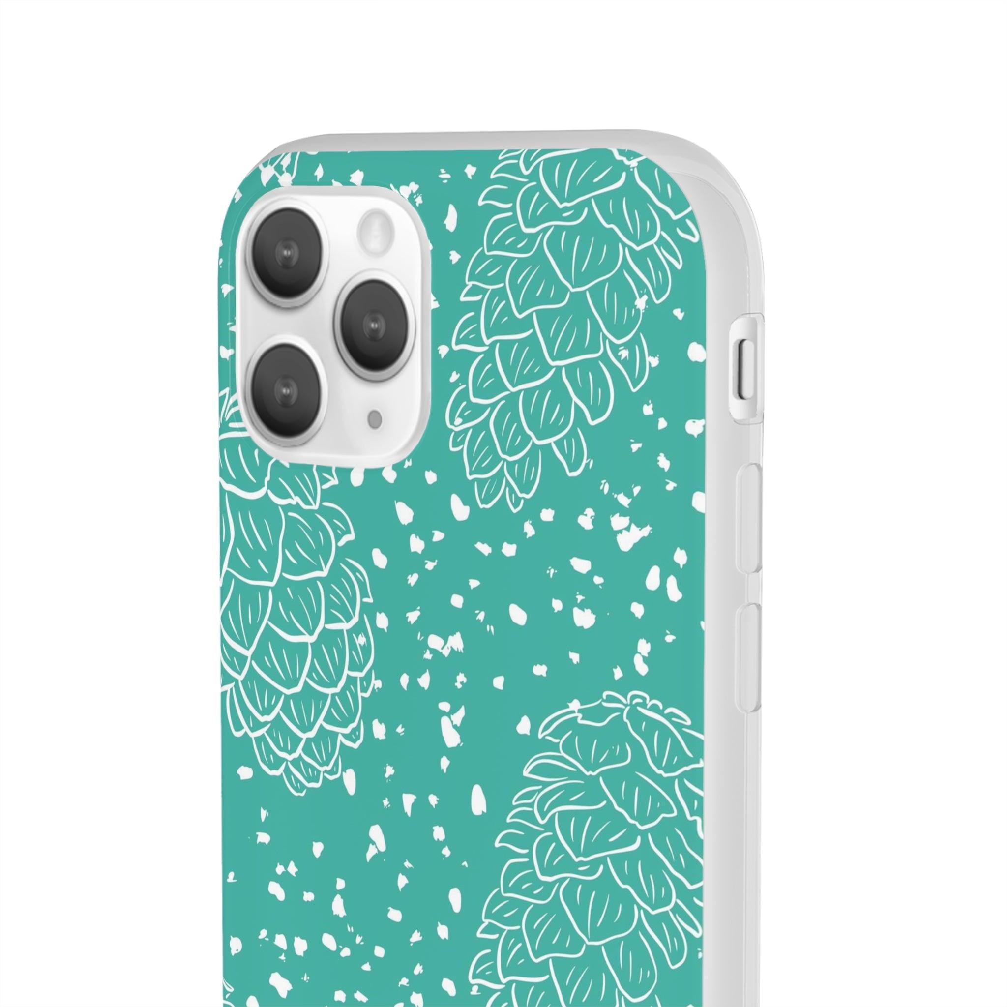 Teal Pinecones Slim - PrettyKase