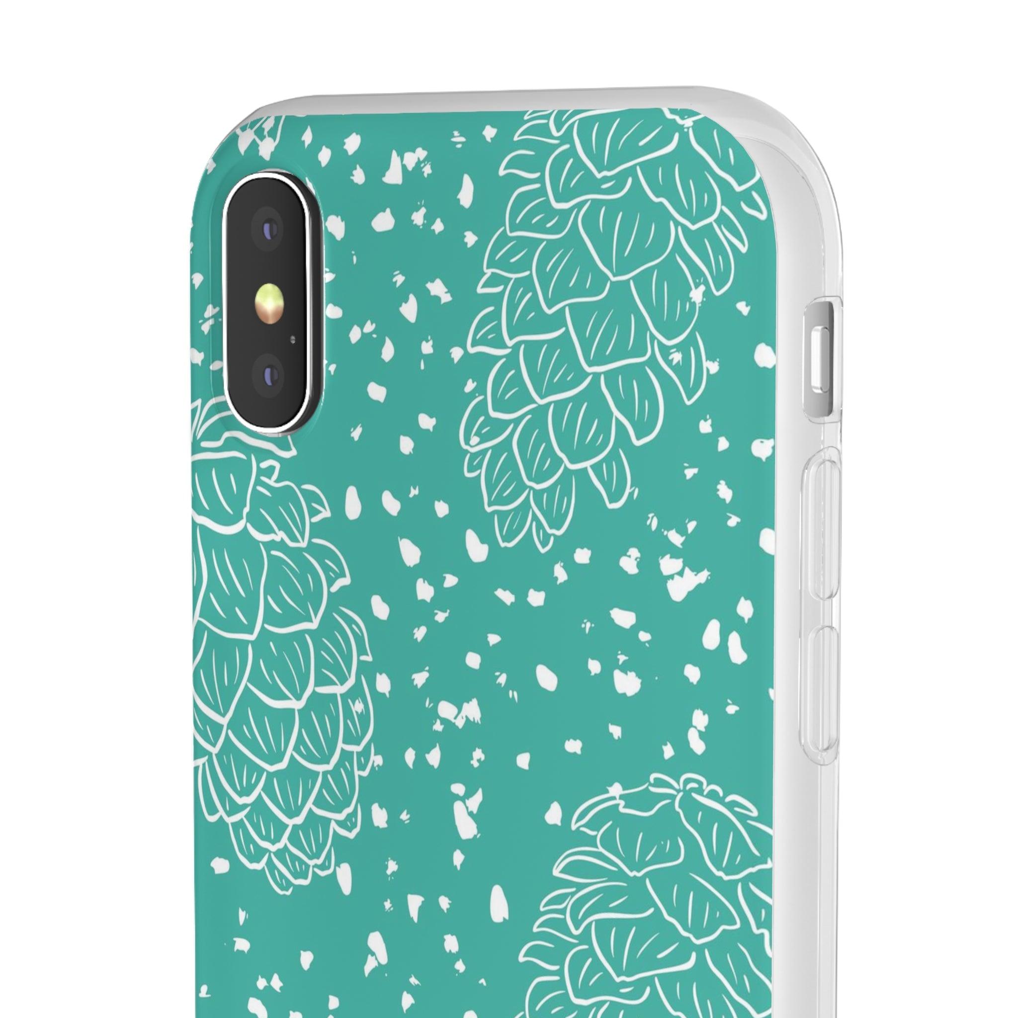 Teal Pinecones Slim - PrettyKase