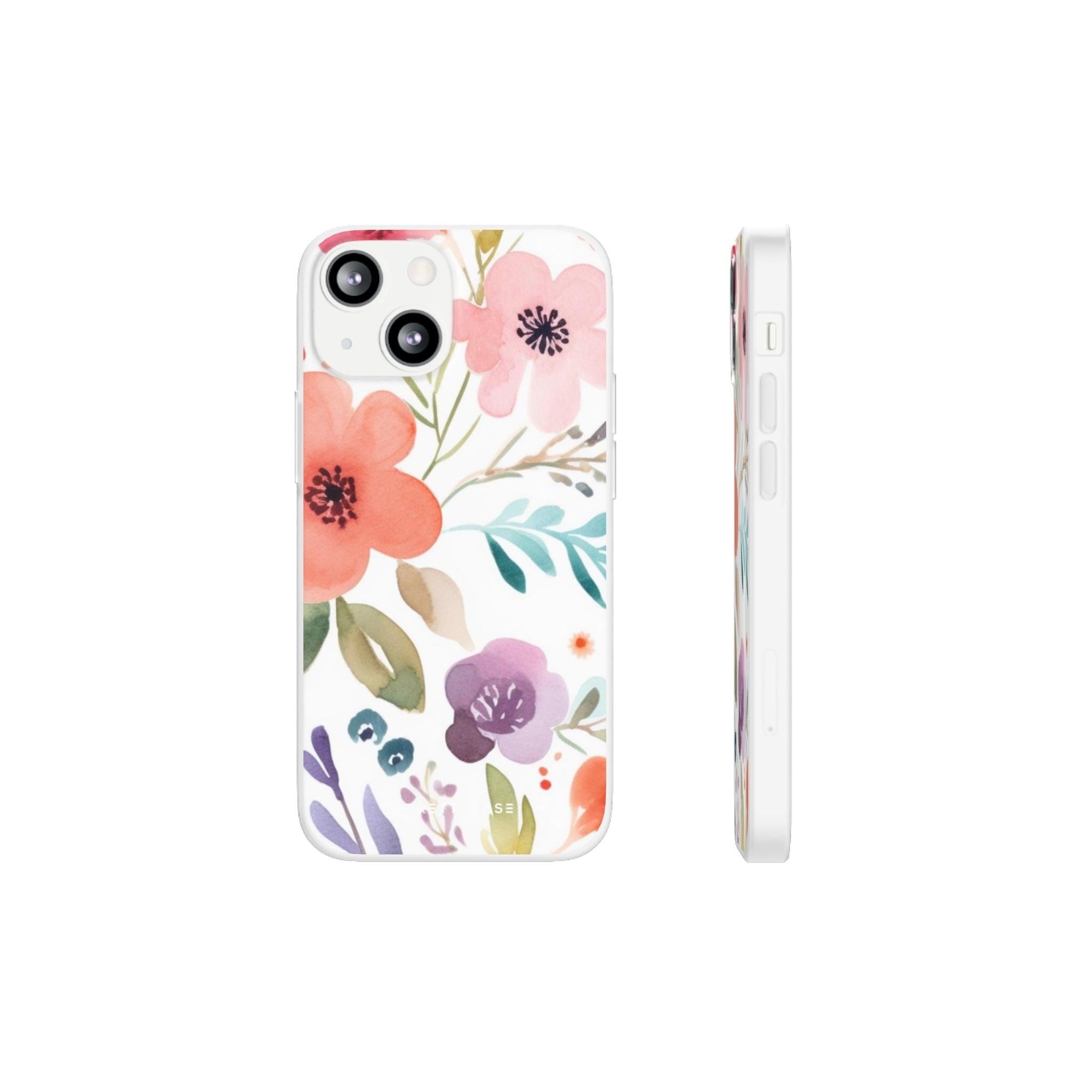 Pink Blue Flower Pattern Slim - PrettyKase