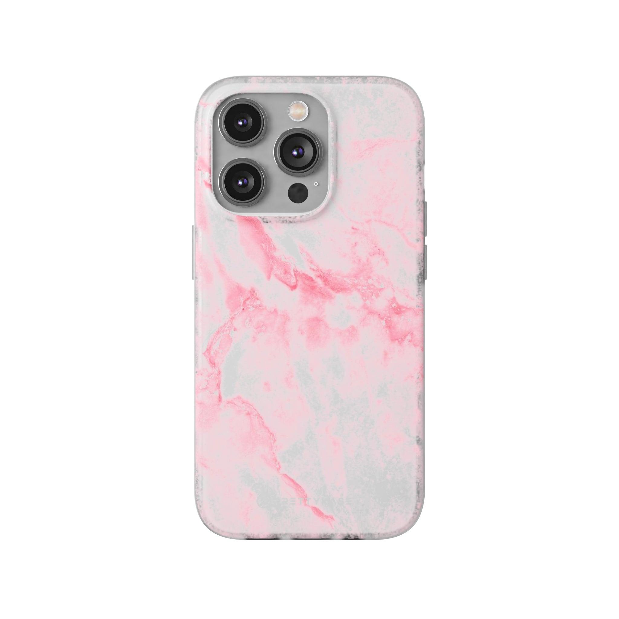 White Pink Marble Slim - PrettyKase