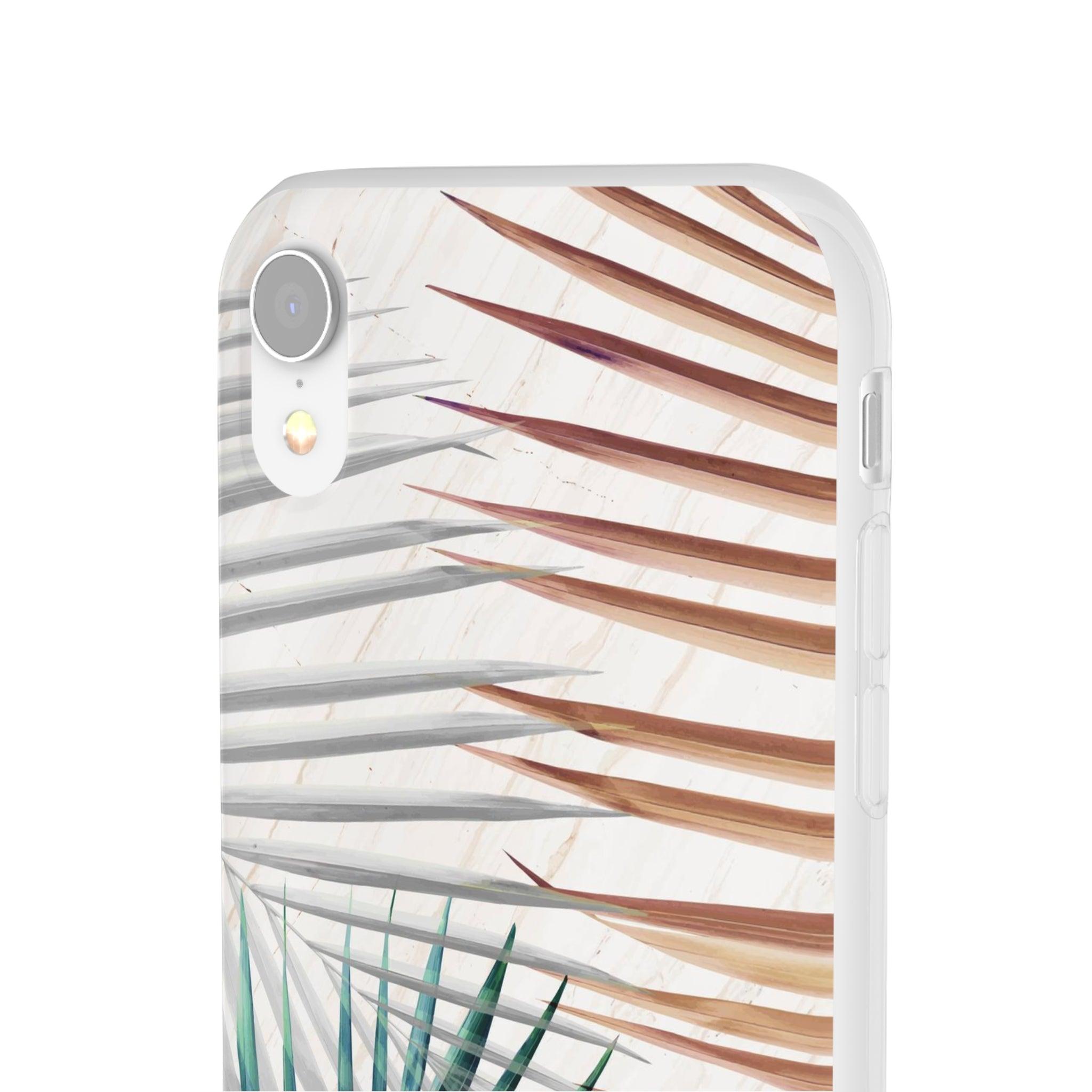 White Marble Green Leafy Slim - PrettyKase