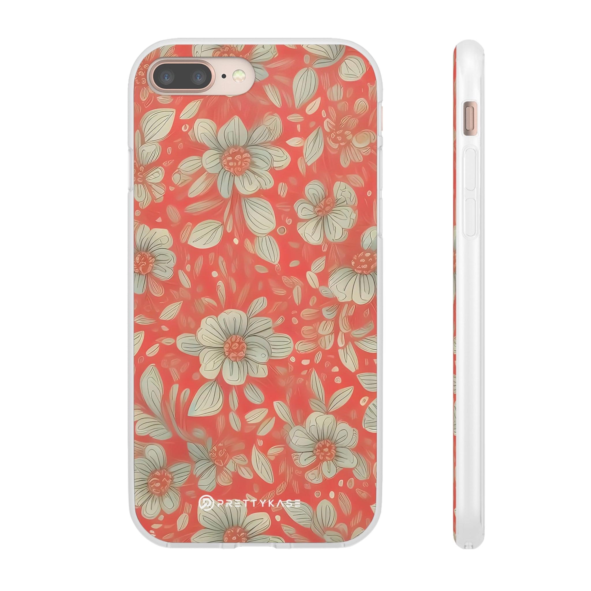 Red Orange Floral Slim - PrettyKase