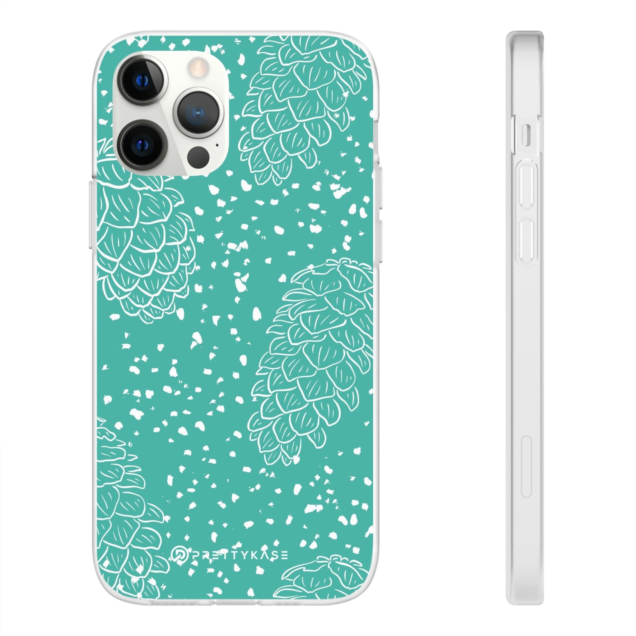 Teal Pinecones Slim - PrettyKase