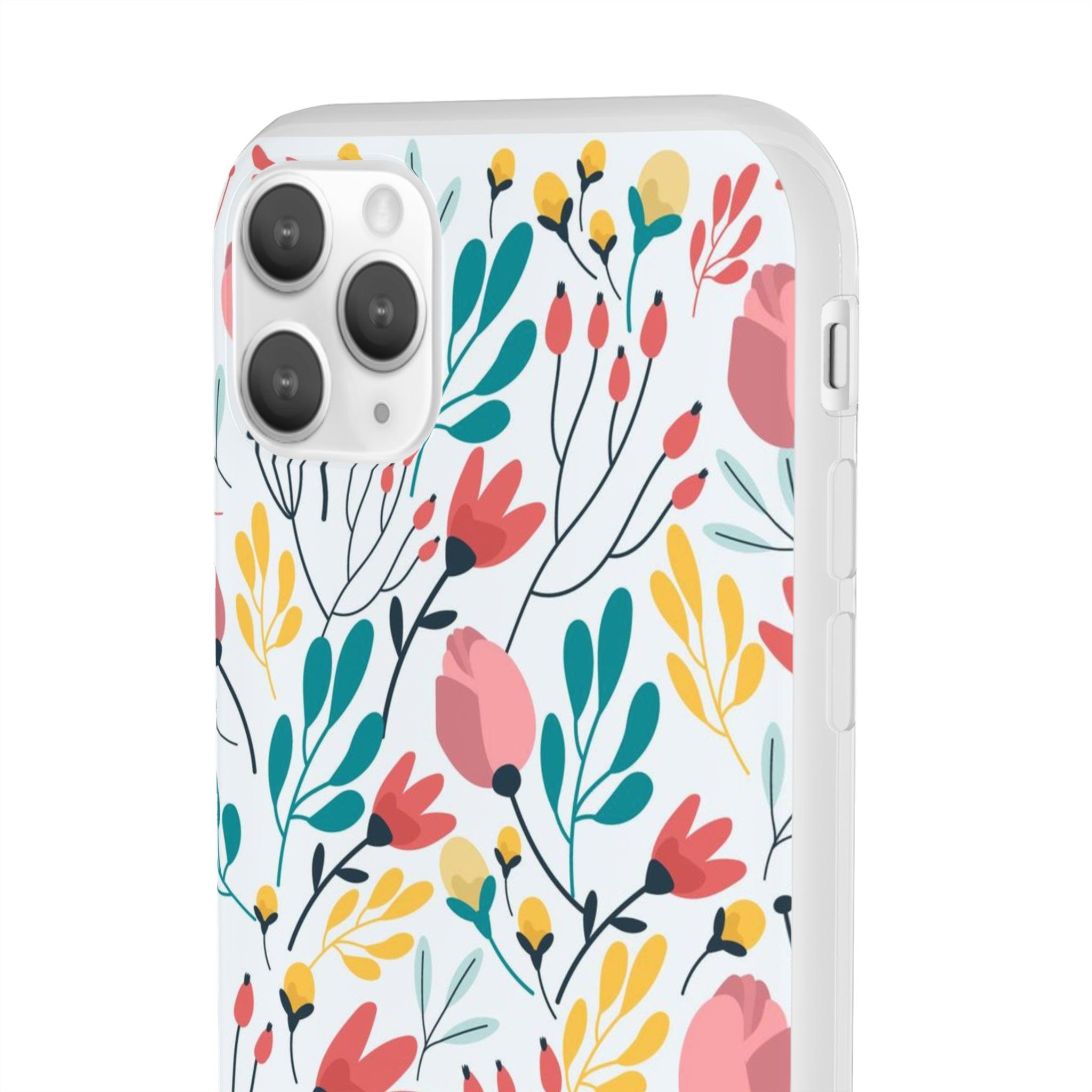 White Colorfull Flower Slim - PrettyKase