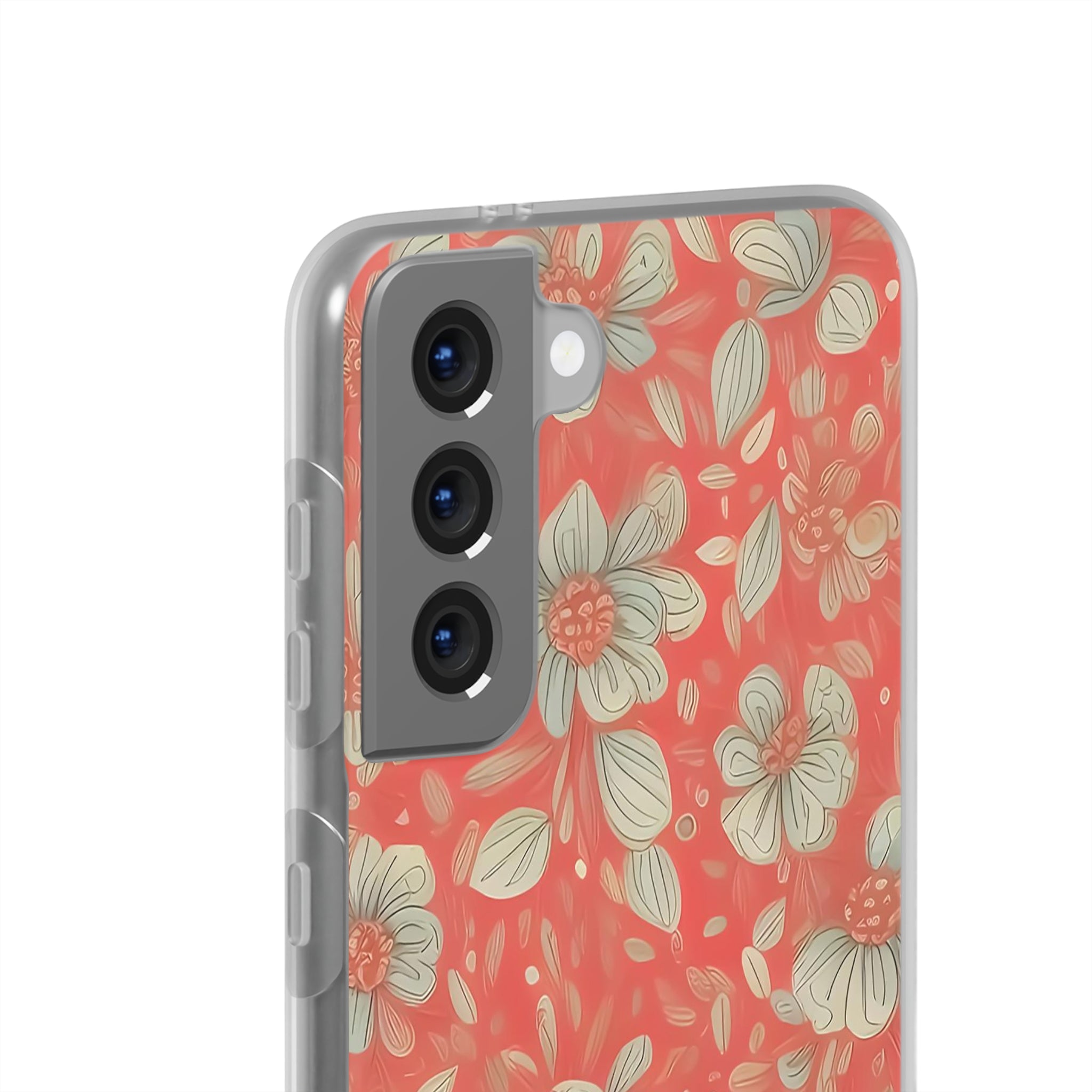 Red Orange Floral Slim