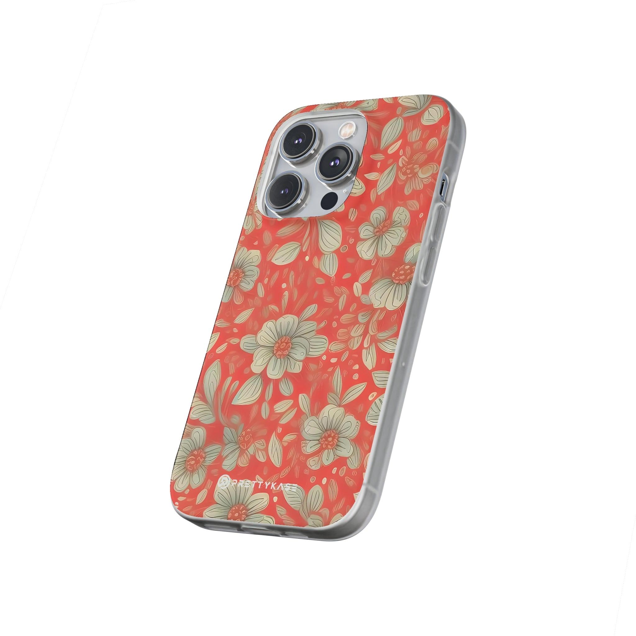 Red Orange Floral Slim - PrettyKase