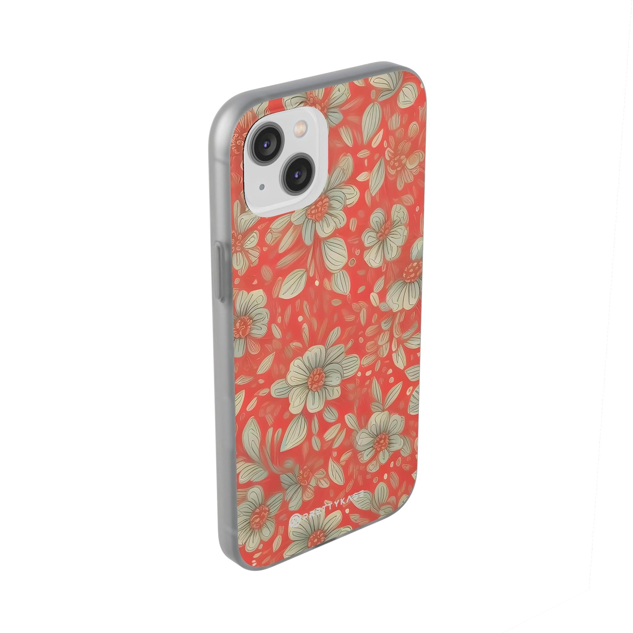 Red Orange Floral Slim - PrettyKase