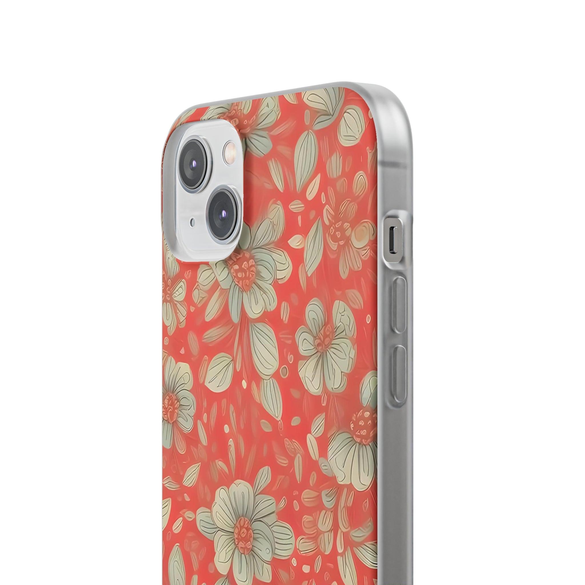 Red Orange Floral Slim - PrettyKase