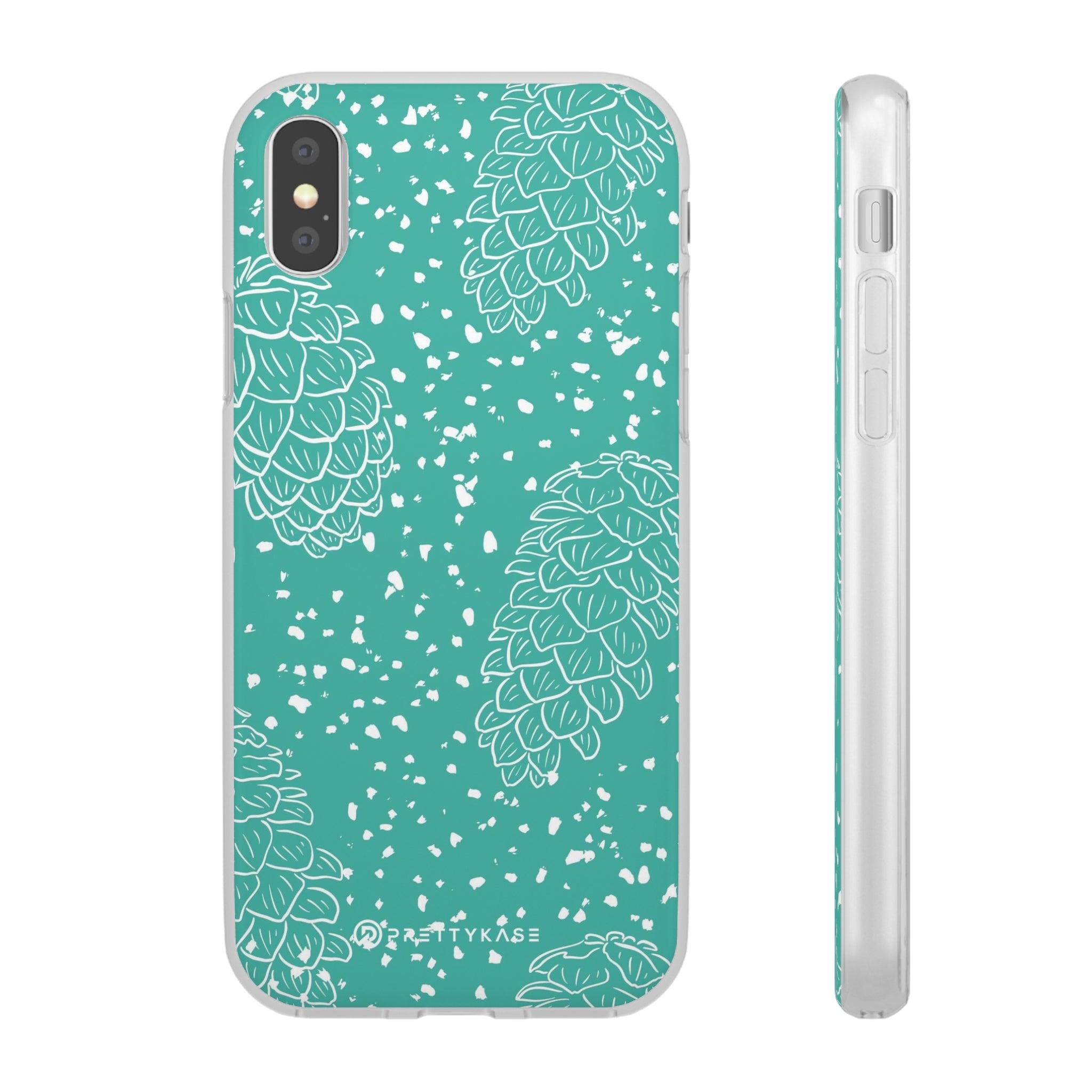 Teal Pinecones Slim - PrettyKase