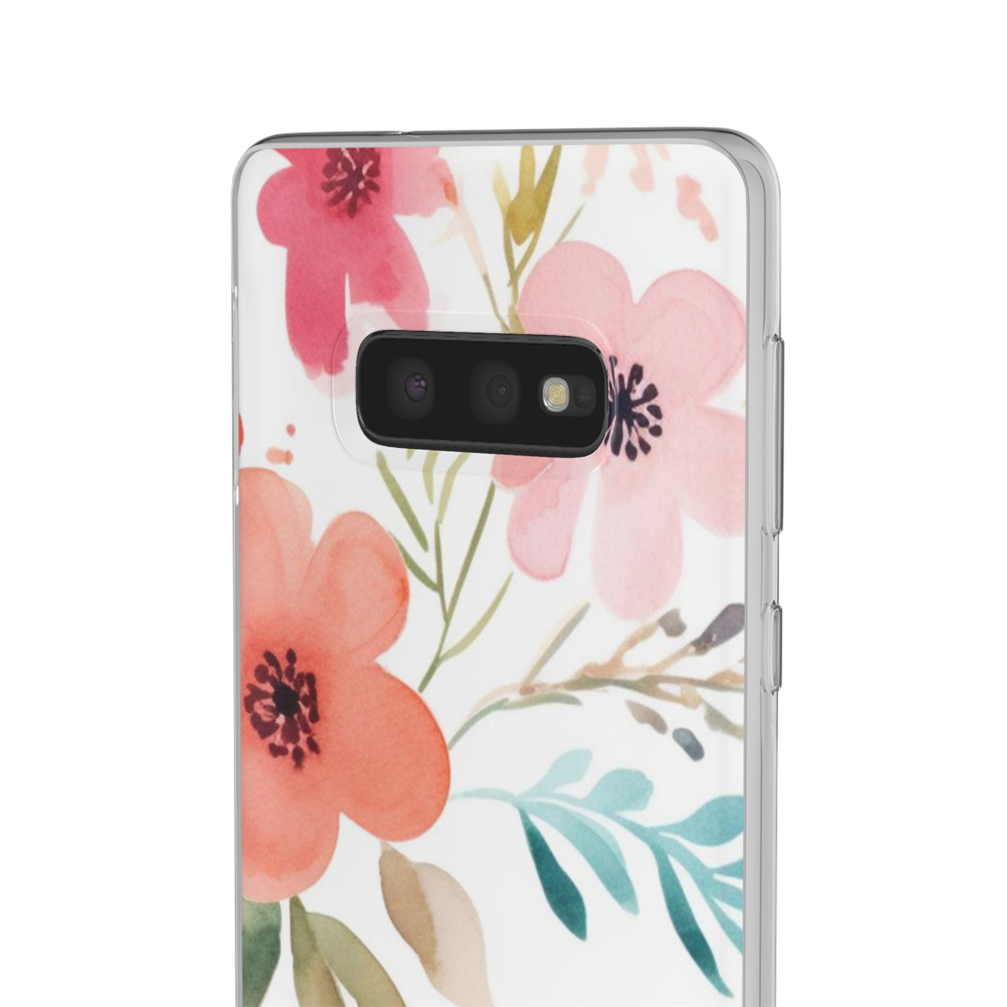 Motif de fleurs bleu rose Slim